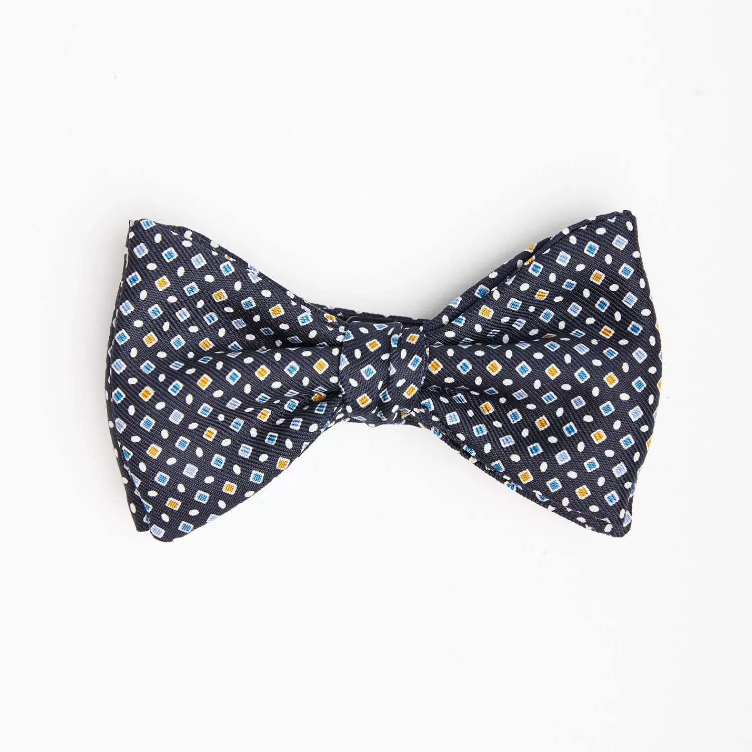 Dark Blue Pre-Knotted Silk Bowtie - Small Geometric Pattern>E.Marinella Sale