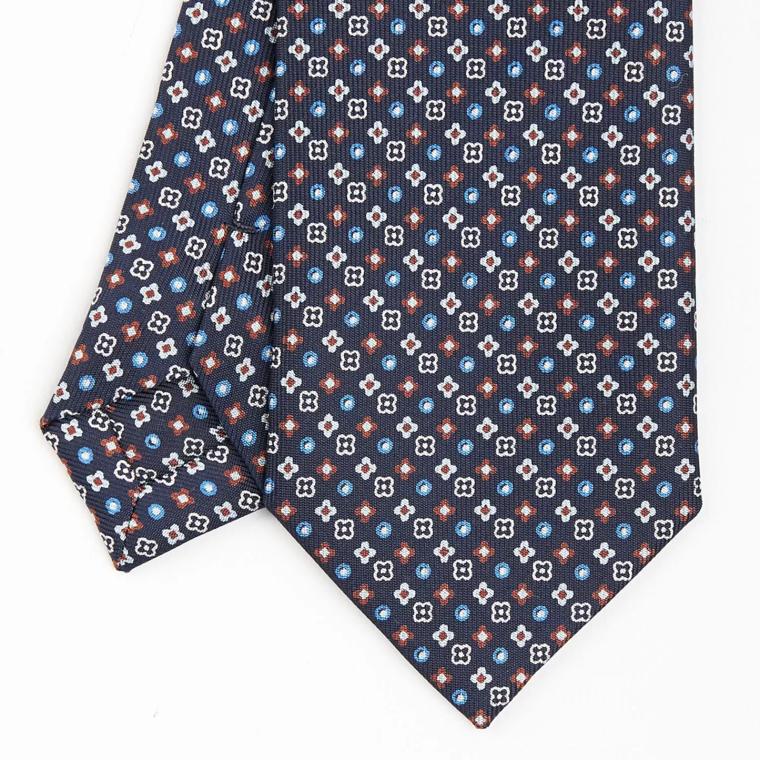Dark Blue Sartorial 7 Cm Silk Tie - Small Flower Pattern>E.Marinella Cheap