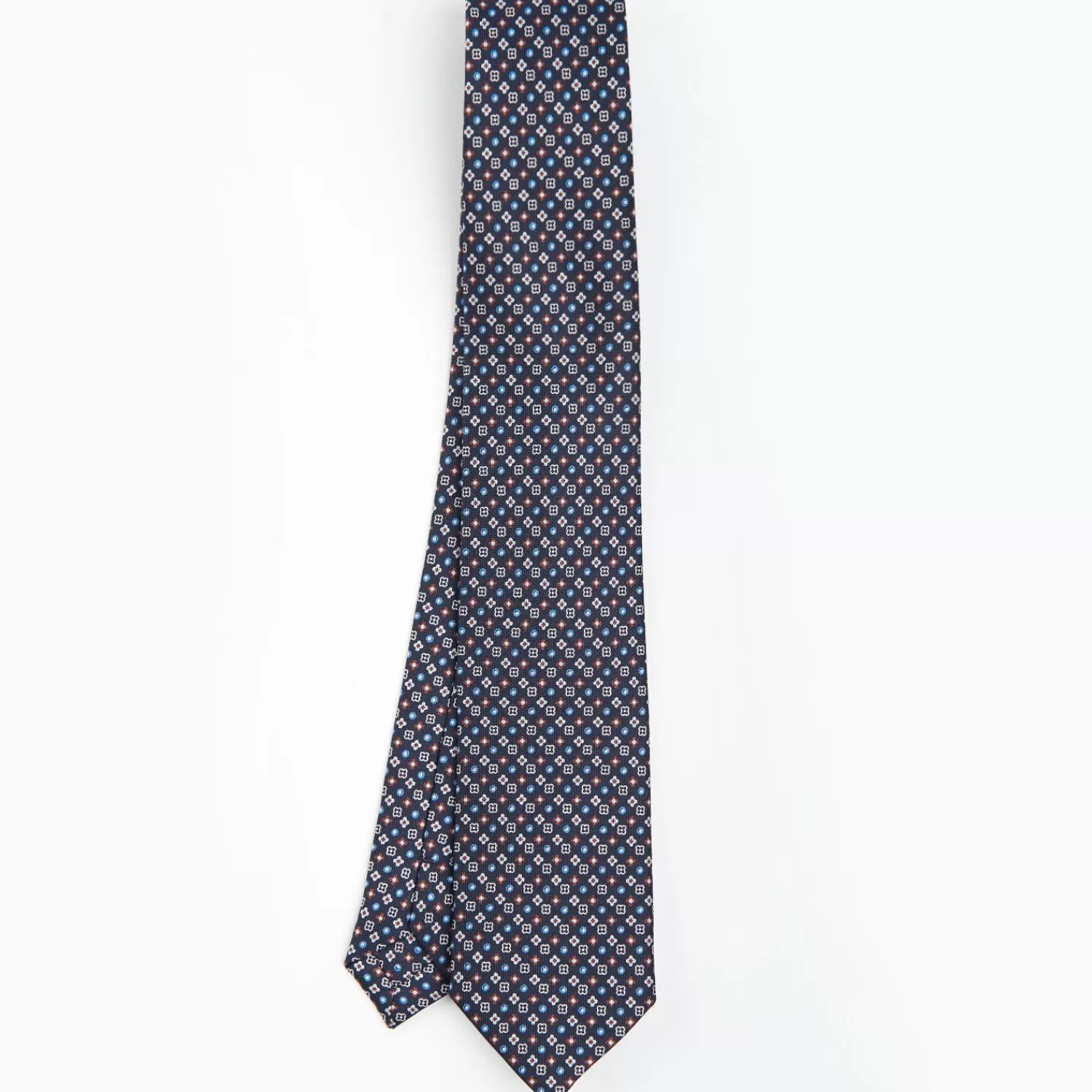 Dark Blue Sartorial 7 Cm Silk Tie - Small Flower Pattern>E.Marinella Cheap