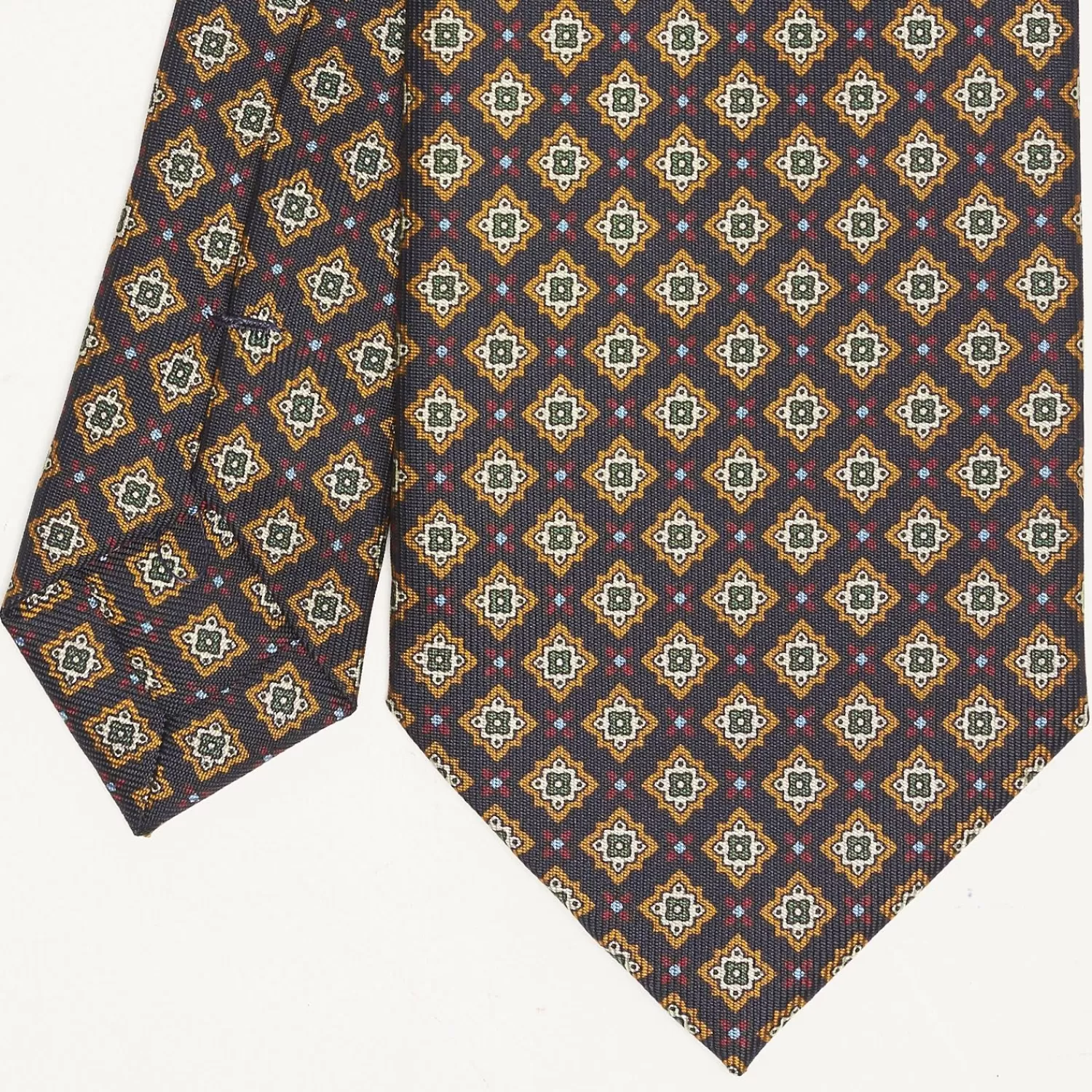 Dark Blue Sartorial Classic Silk Tie - Large Flower Pattern>E.Marinella Cheap