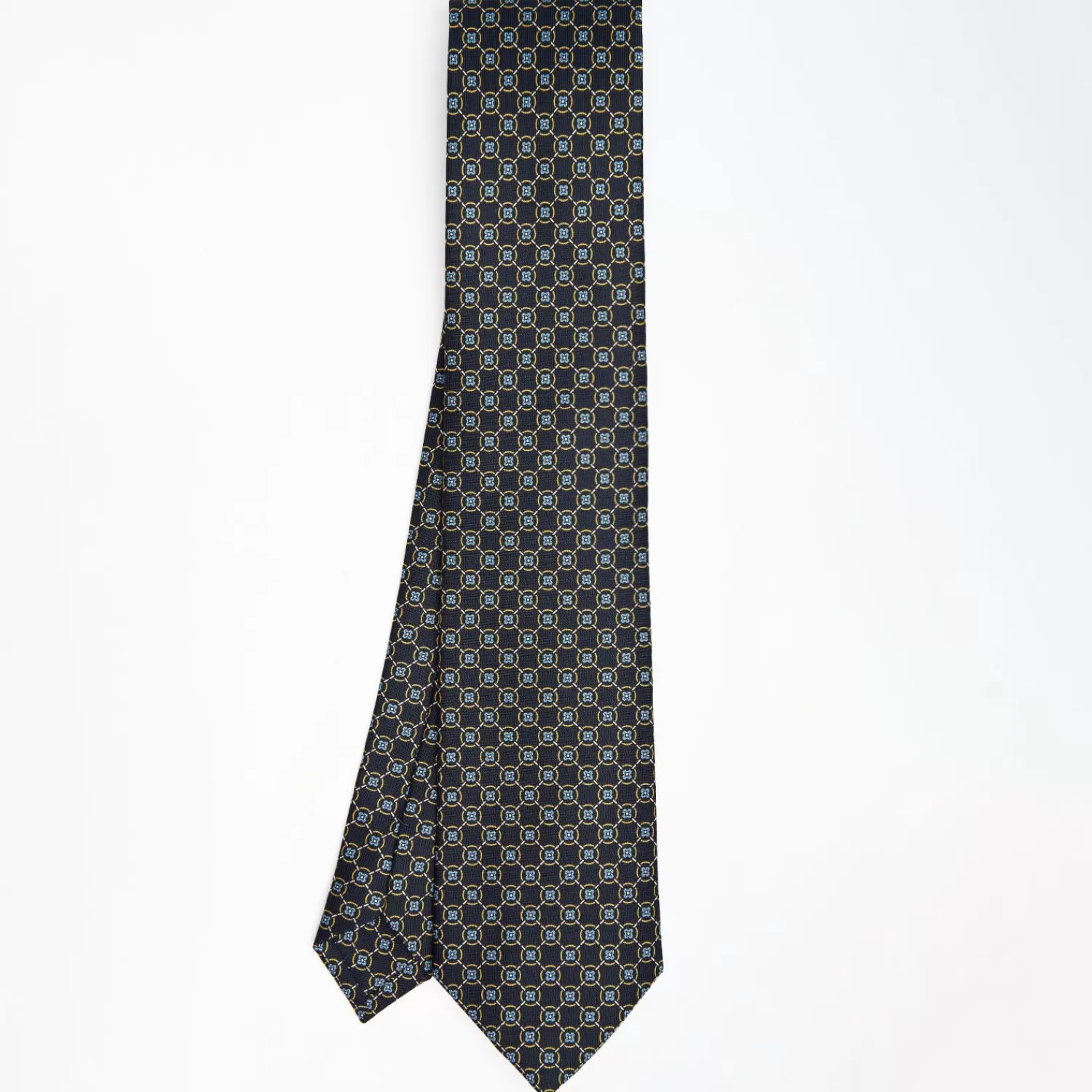 Dark Blue Sartorial Classic Silk Tie - Large Flower Pattern>E.Marinella Discount