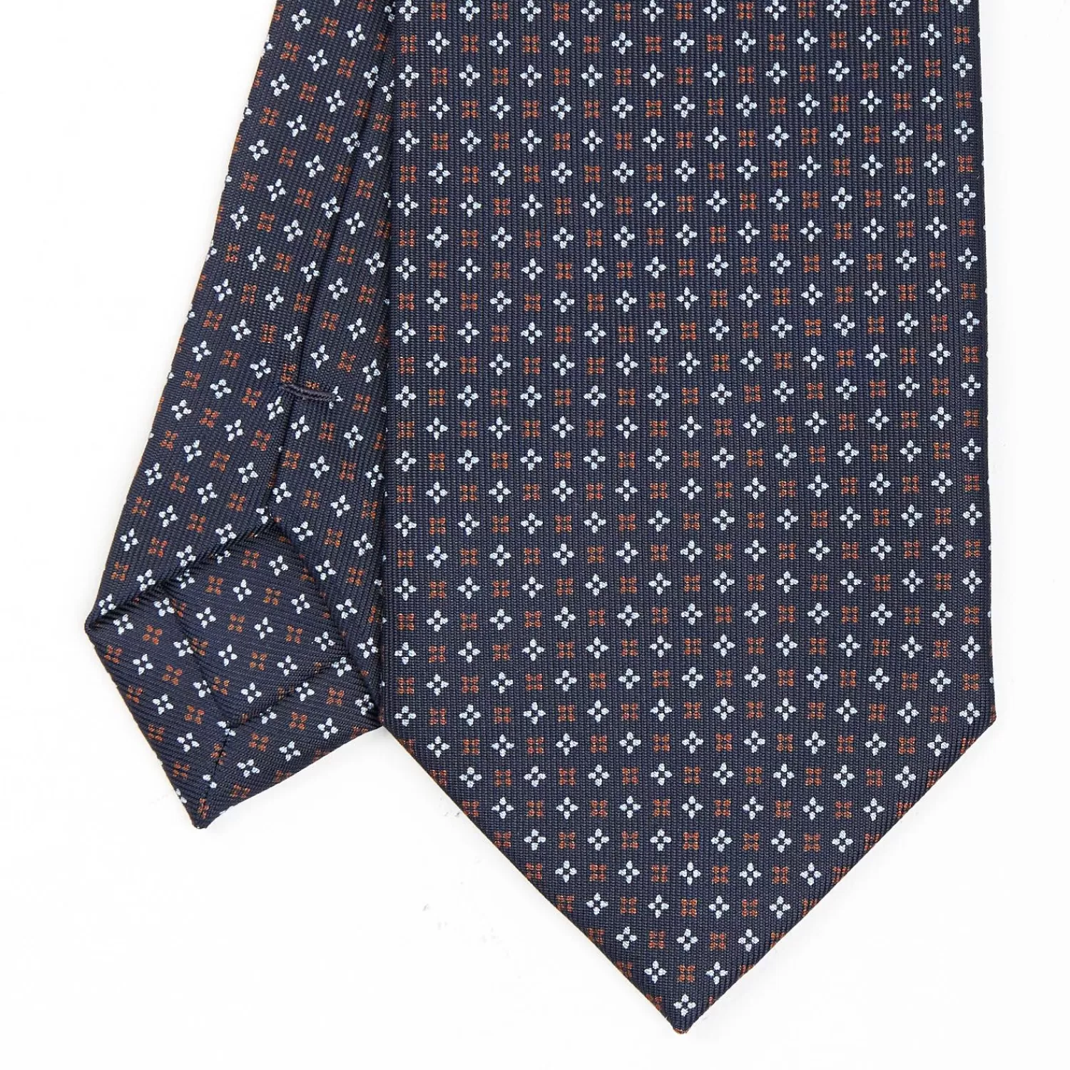Dark Blue Sartorial Classic Silk Tie - Small Flower Designs>E.Marinella Cheap