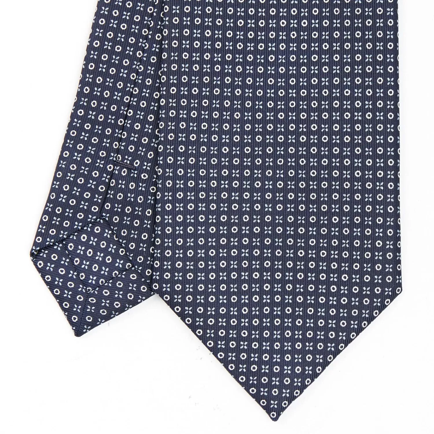 Dark Blue Sartorial Classic Silk Tie - Small Flower Designs>E.Marinella Discount