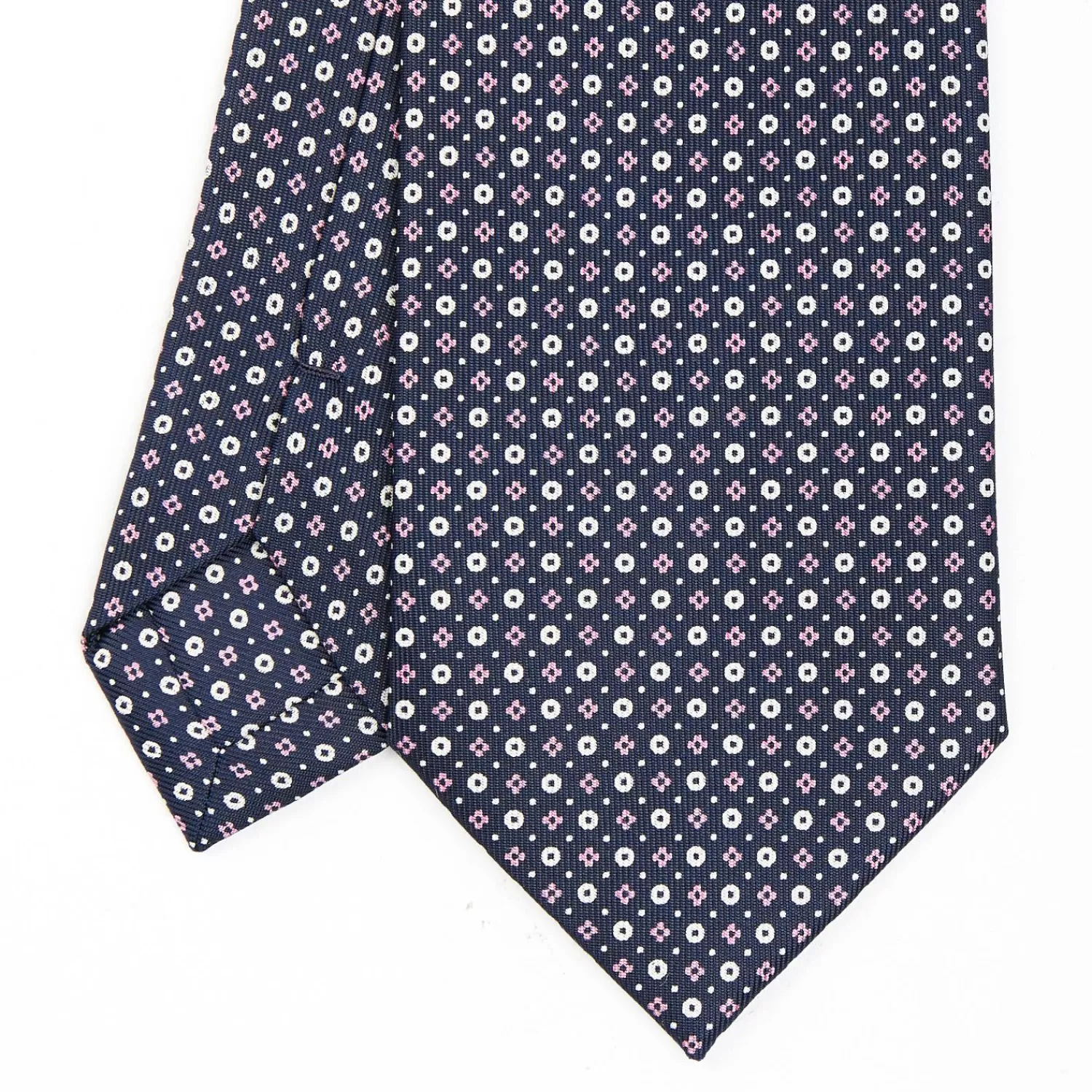 Dark Blue Sartorial Classic Silk Tie - Small Flower Designs>E.Marinella Hot