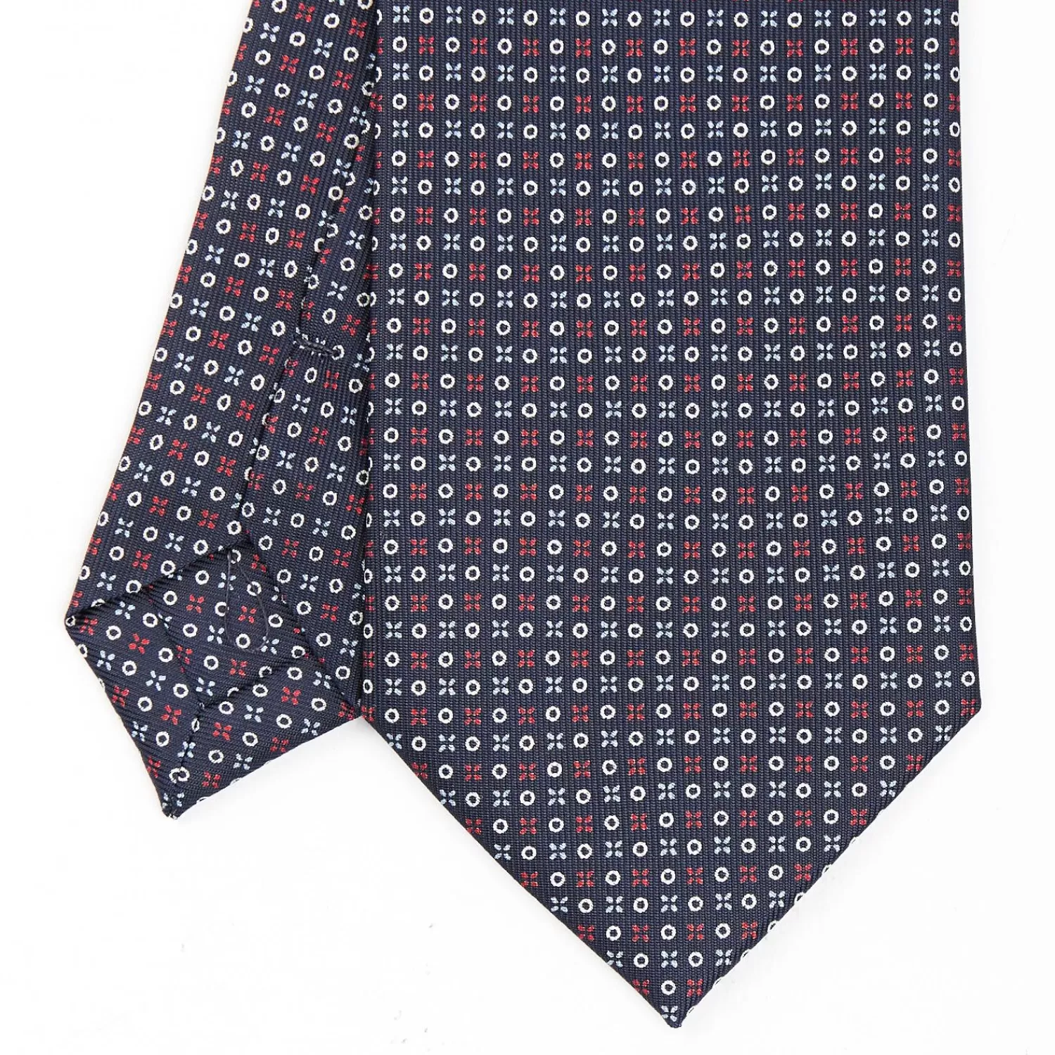 Dark Blue Sartorial Classic Silk Tie - Small Flower Designs>E.Marinella Flash Sale