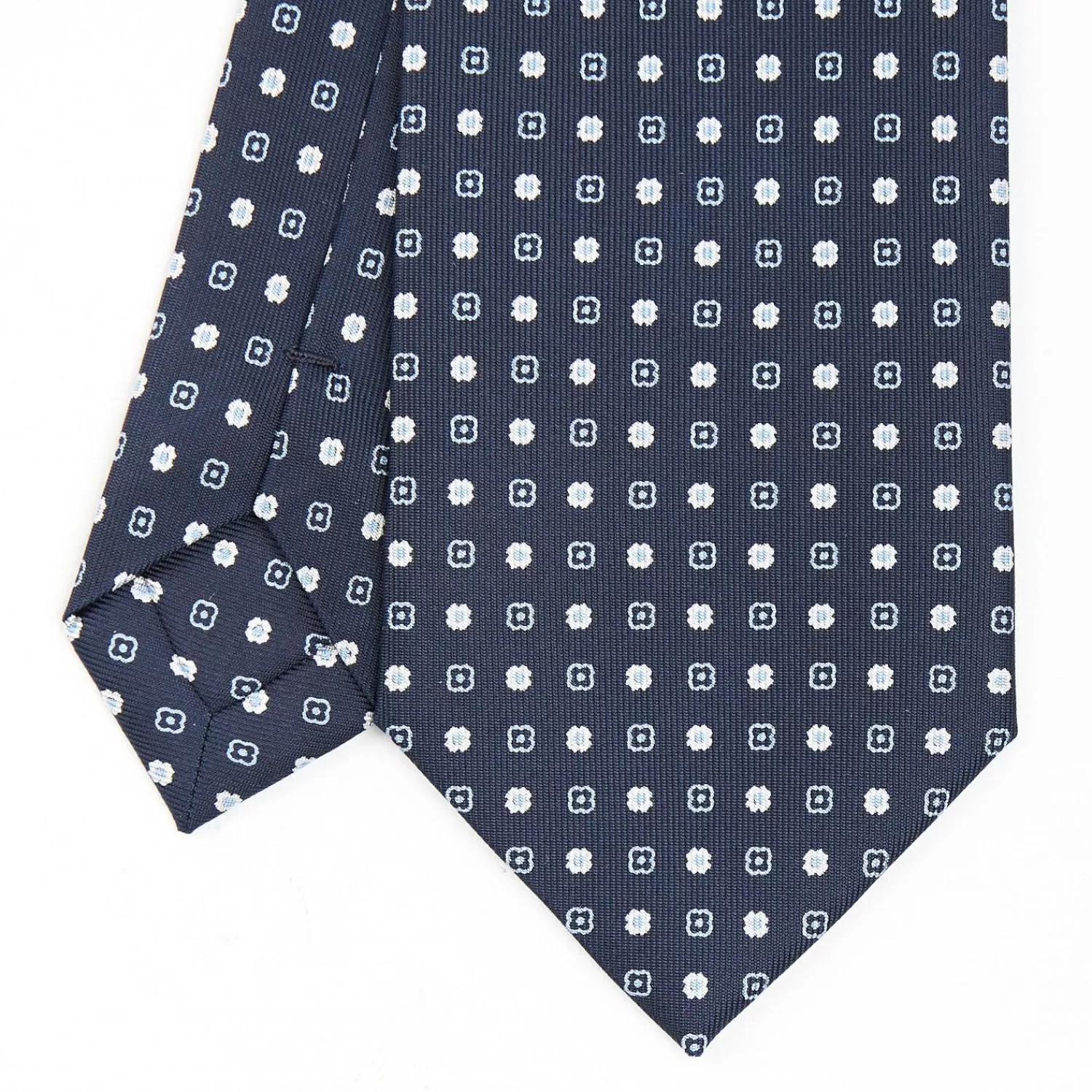 Dark Blue Sartorial Classic Silk Tie - Small Flower Designs>E.Marinella Cheap