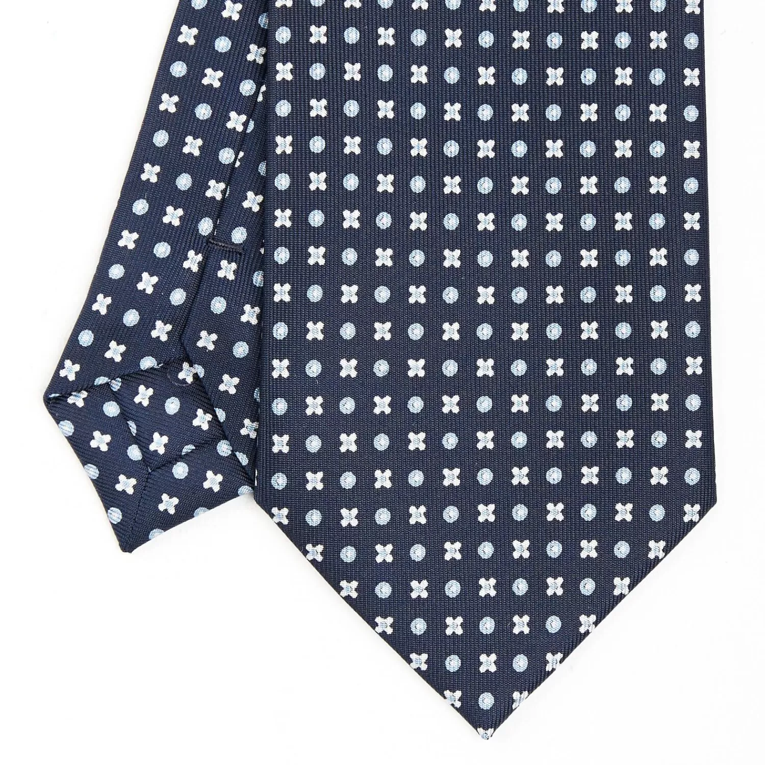 Dark Blue Sartorial Classic Silk Tie - Small Flower Designs>E.Marinella Cheap