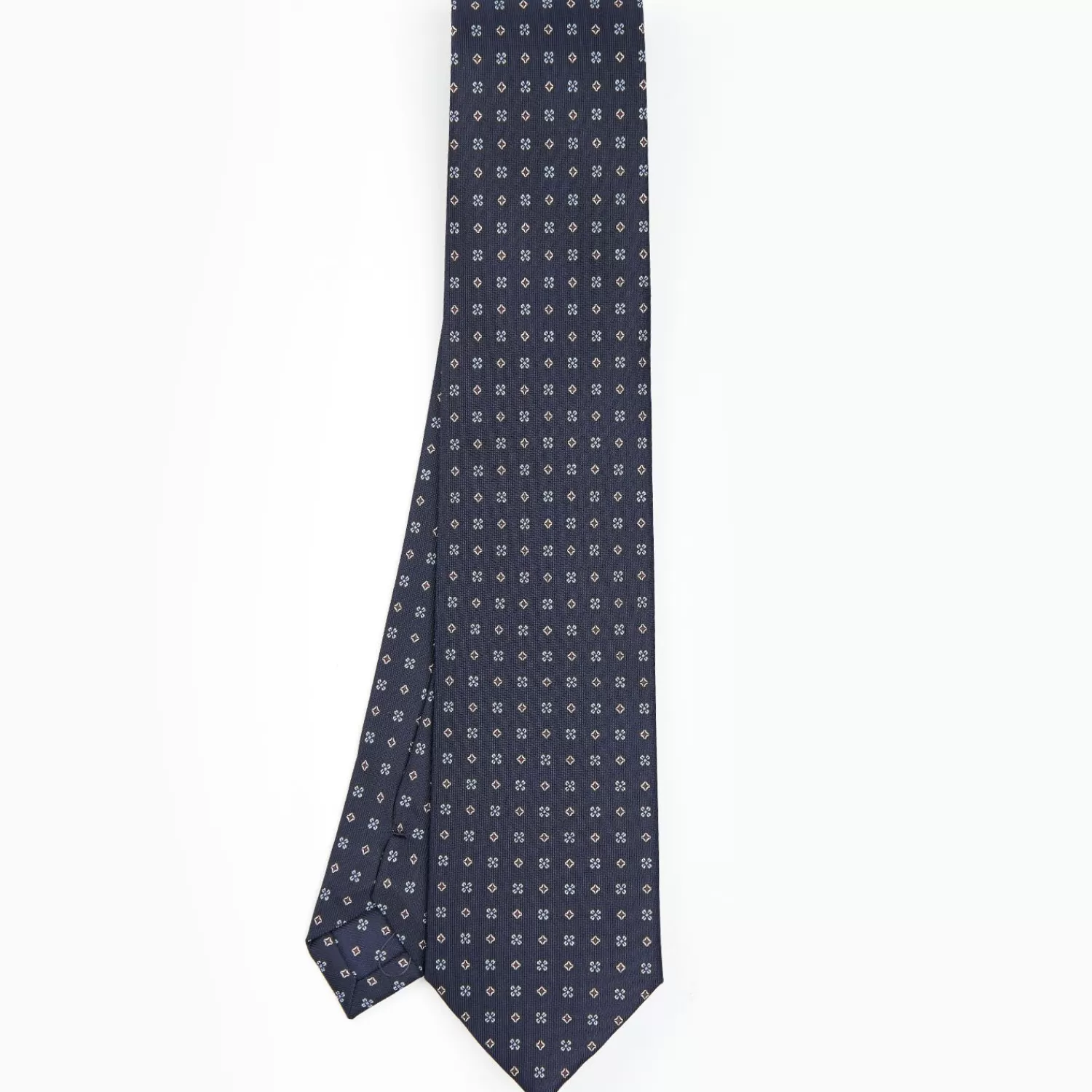 Dark Blue Sartorial Classic Silk Tie - Small Flower Designs>E.Marinella Best