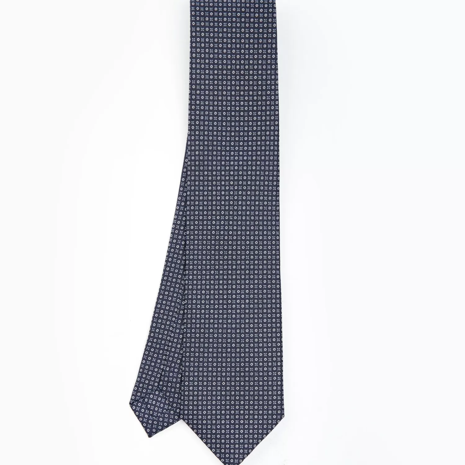 Dark Blue Sartorial Classic Silk Tie - Small Flower Designs>E.Marinella Discount