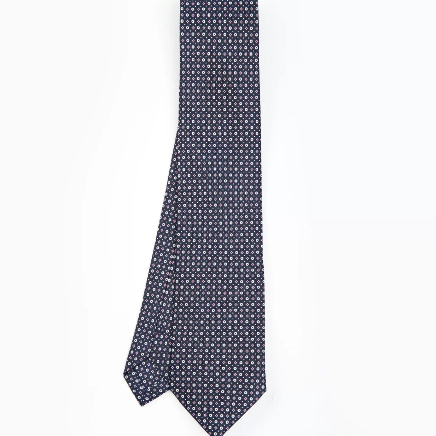 Dark Blue Sartorial Classic Silk Tie - Small Flower Designs>E.Marinella Hot