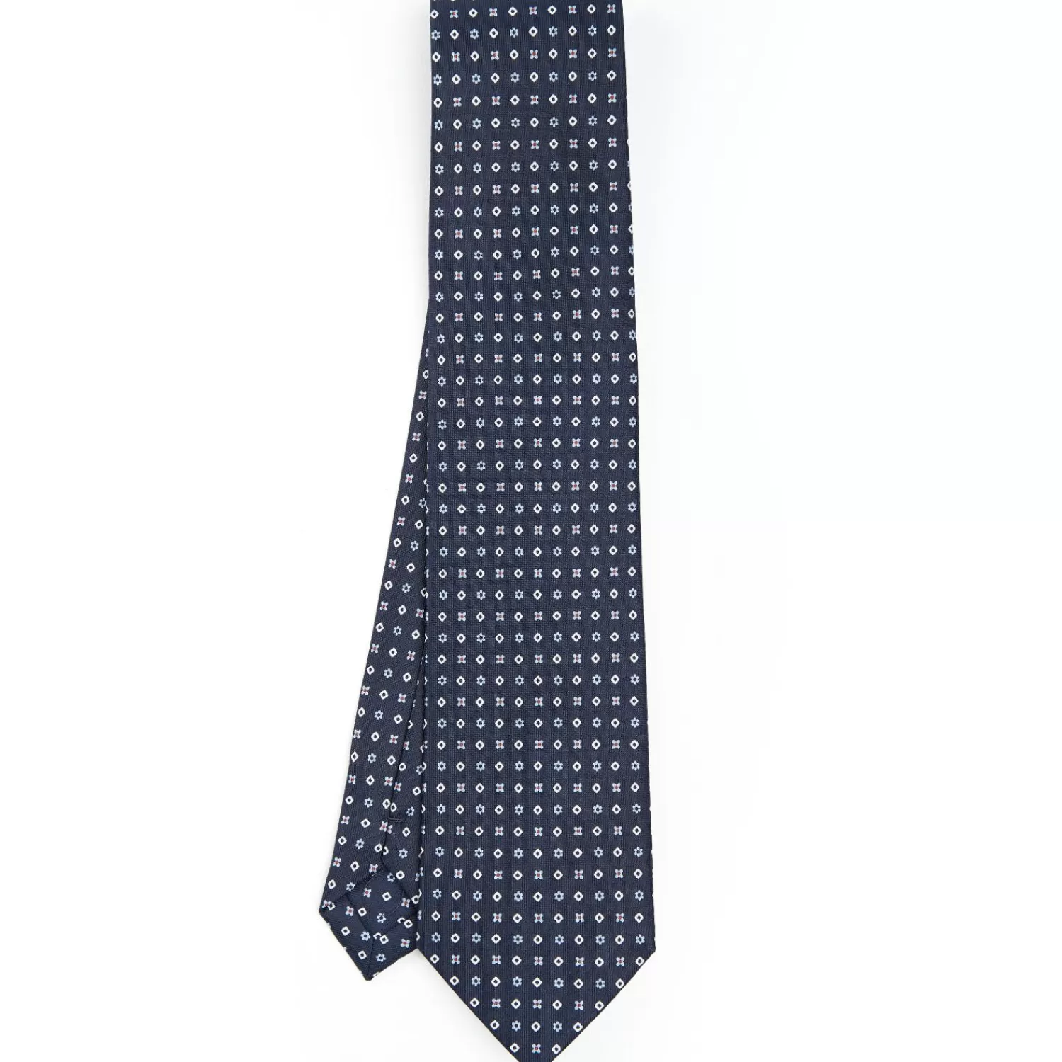 Dark Blue Sartorial Classic Silk Tie - Small Flower Designs>E.Marinella Best