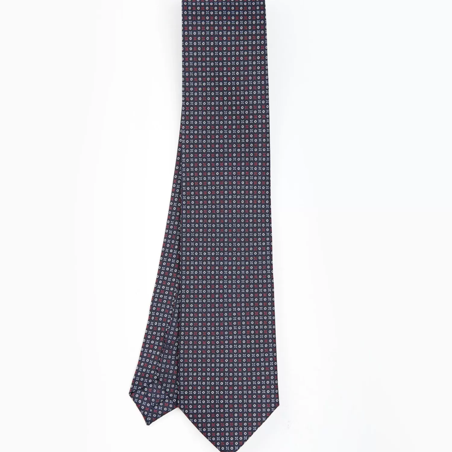 Dark Blue Sartorial Classic Silk Tie - Small Flower Designs>E.Marinella Flash Sale