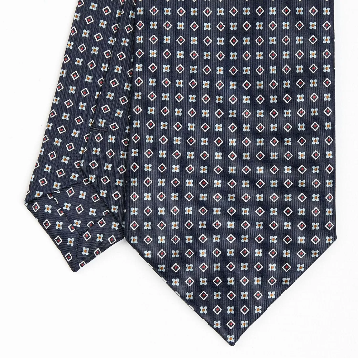 Dark Blue Sartorial Classic Silk Tie - Small Flower Pattern>E.Marinella Cheap