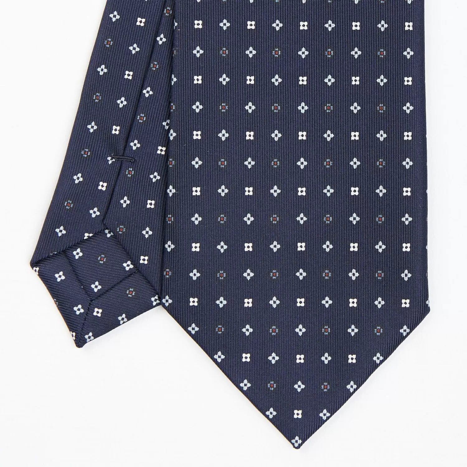 Dark Blue Sartorial Classic Silk Tie - Small Flower Pattern>E.Marinella New