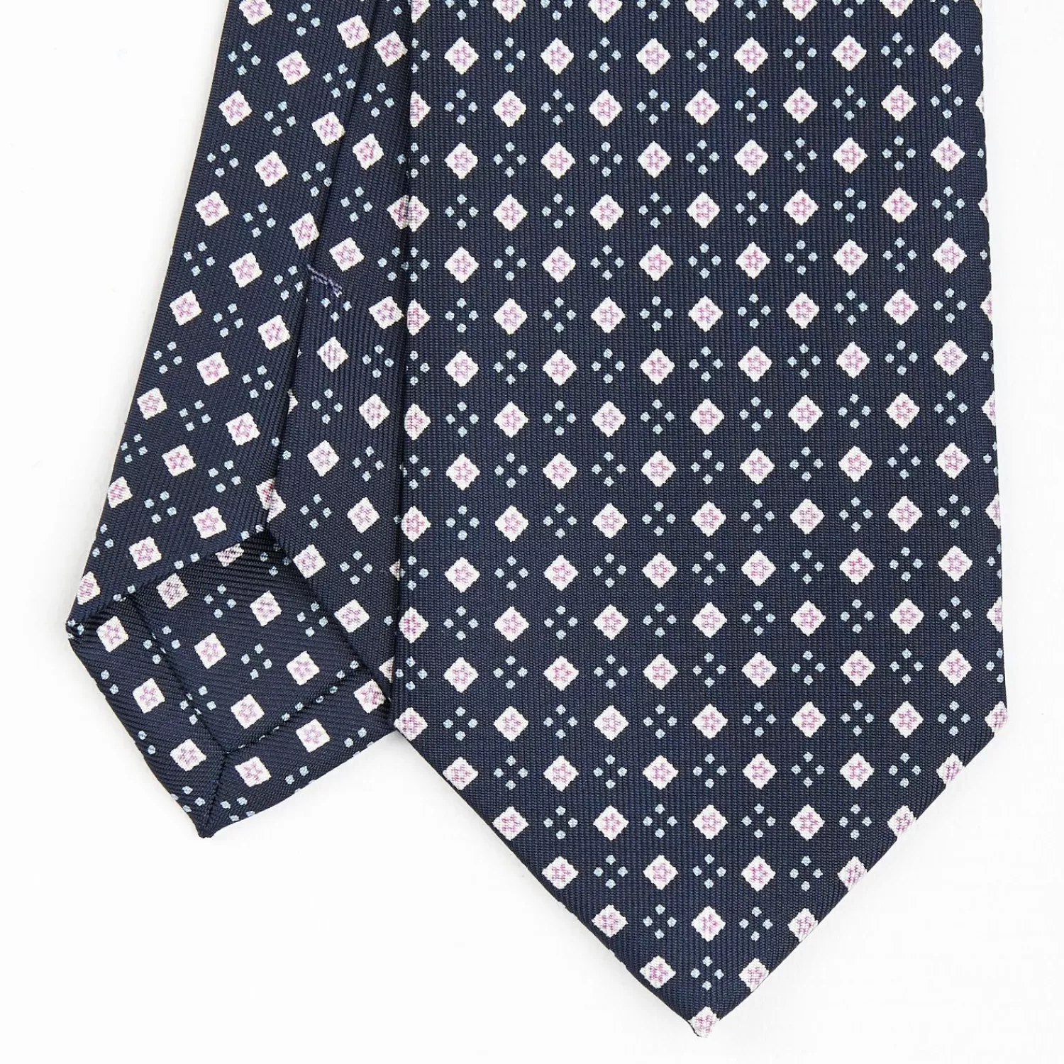 Dark Blue Sartorial Classic Silk Tie - Small Flower Pattern>E.Marinella Best