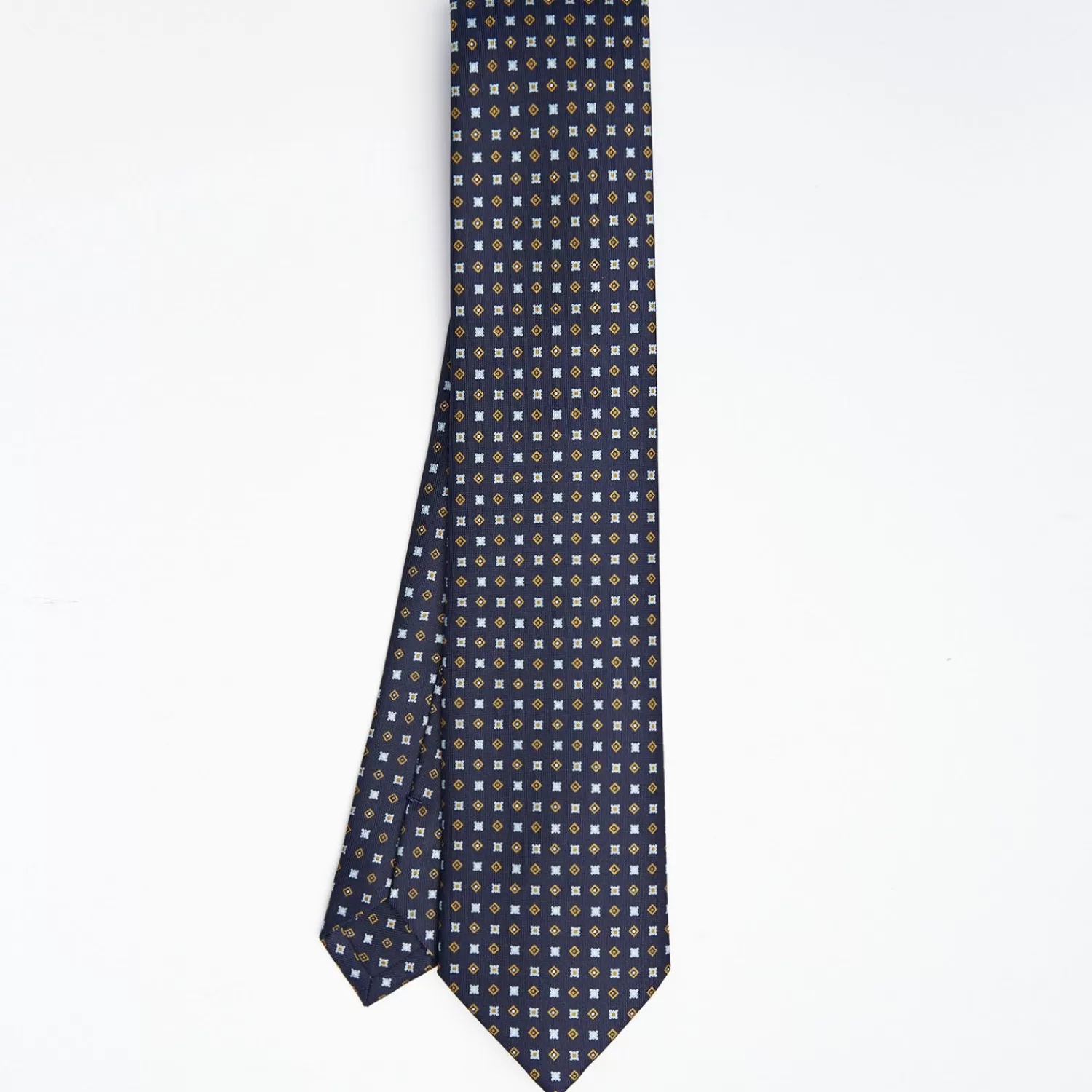 Dark Blue Sartorial Classic Silk Tie - Small Flower Pattern>E.Marinella Discount
