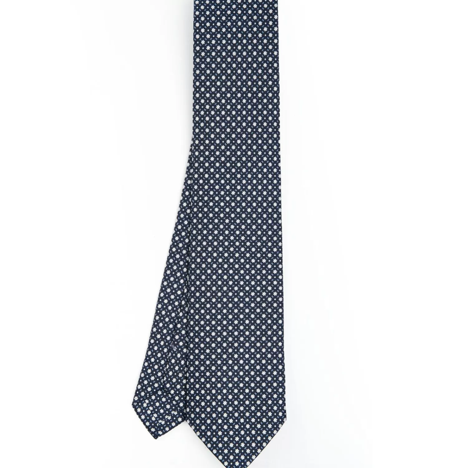 Dark Blue Sartorial Classic Silk Tie - Small Flower Pattern>E.Marinella Cheap