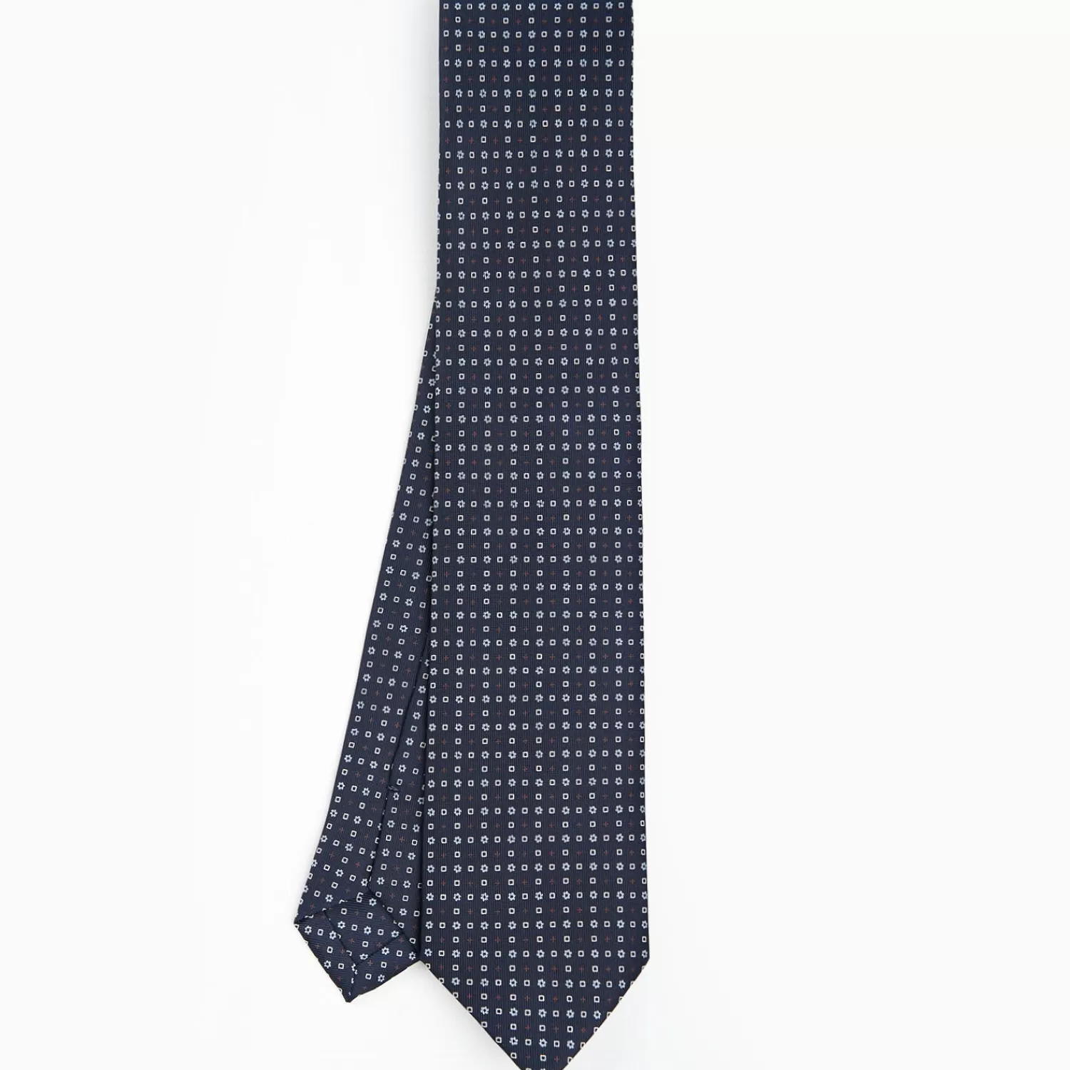 Dark Blue Sartorial Classic Silk Tie - Small Flower Pattern>E.Marinella Flash Sale