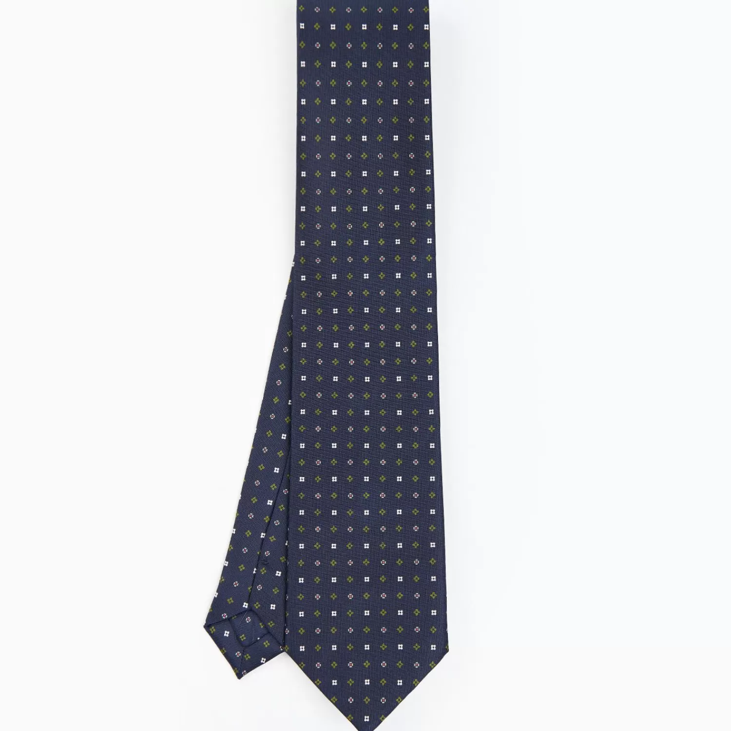 Dark Blue Sartorial Classic Silk Tie - Small Flower Pattern>E.Marinella Fashion