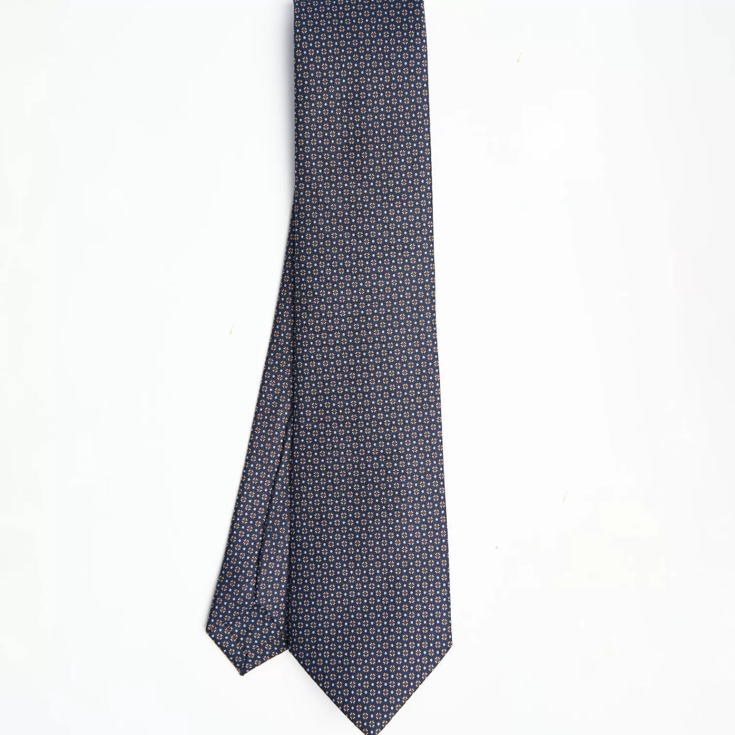 Dark Blue Sartorial Classic Silk Tie - Small Flower Pattern>E.Marinella Flash Sale