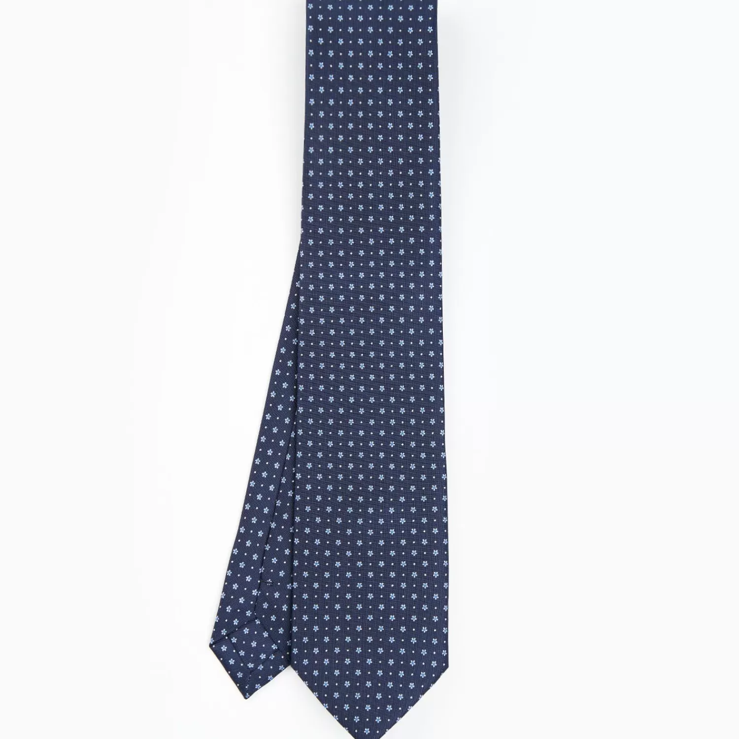 Dark Blue Sartorial Classic Silk Tie - Small Flower Pattern>E.Marinella Shop