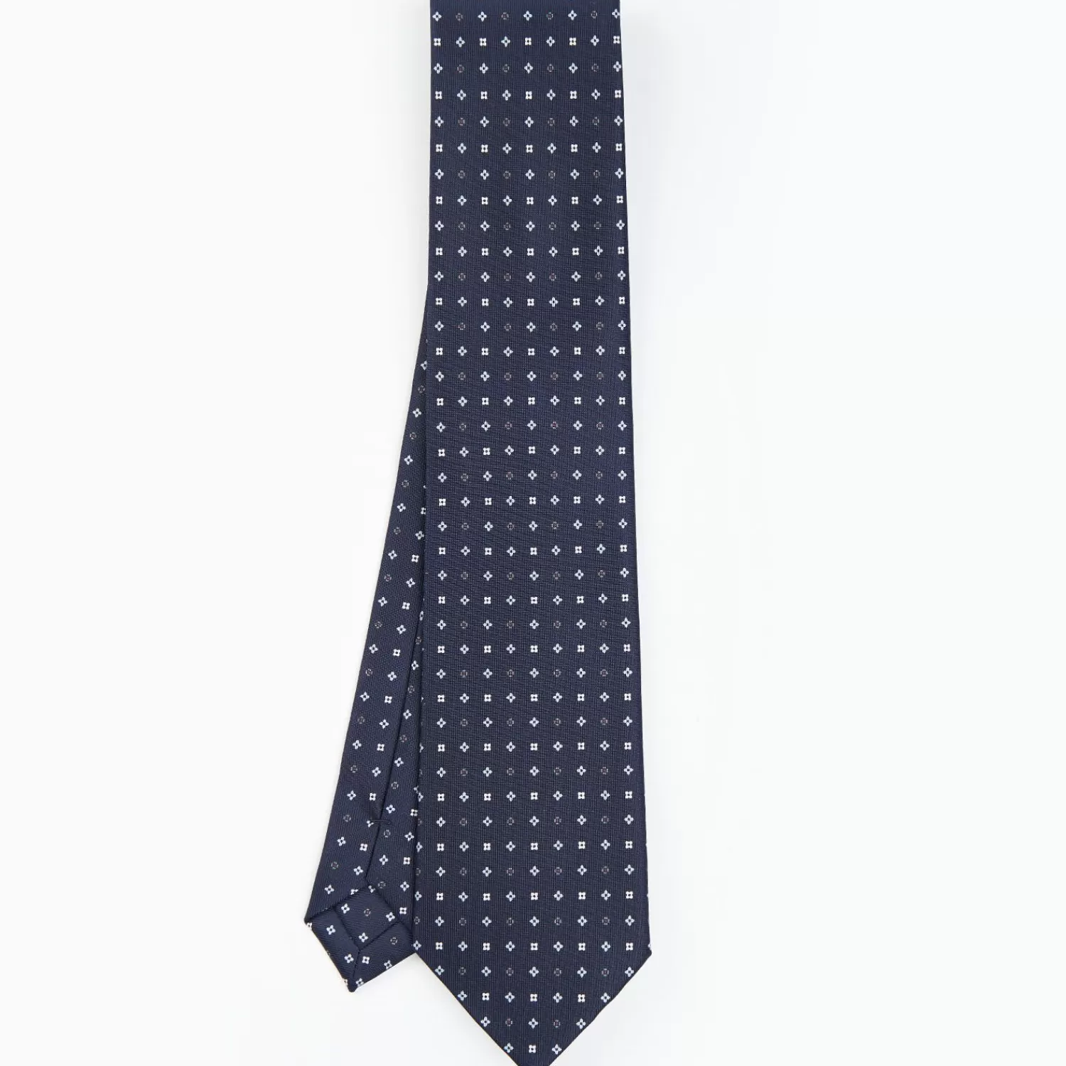 Dark Blue Sartorial Classic Silk Tie - Small Flower Pattern>E.Marinella New