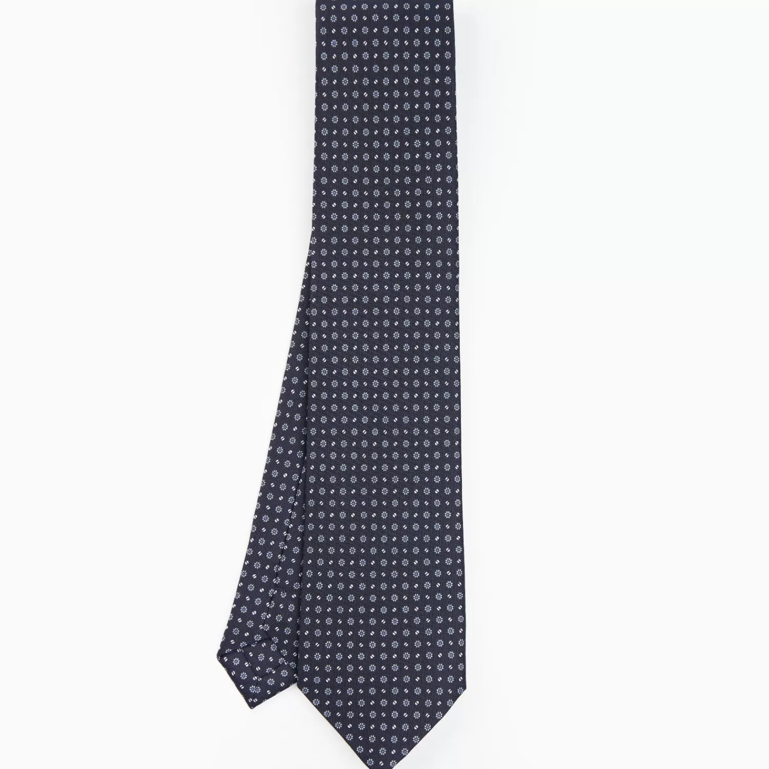 Dark Blue Sartorial Classic Silk Tie - Small Flower Pattern>E.Marinella Cheap