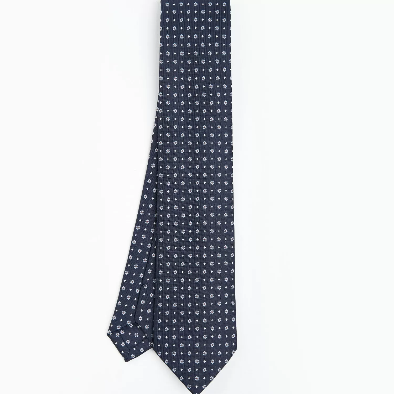 Dark Blue Sartorial Classic Silk Tie - Small Flower Pattern>E.Marinella Cheap
