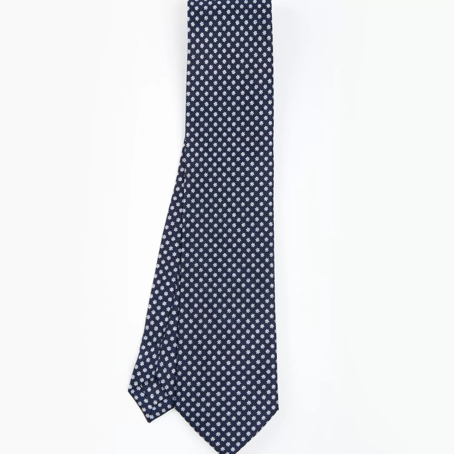 Dark Blue Sartorial Classic Silk Tie - Small Flower Pattern>E.Marinella New