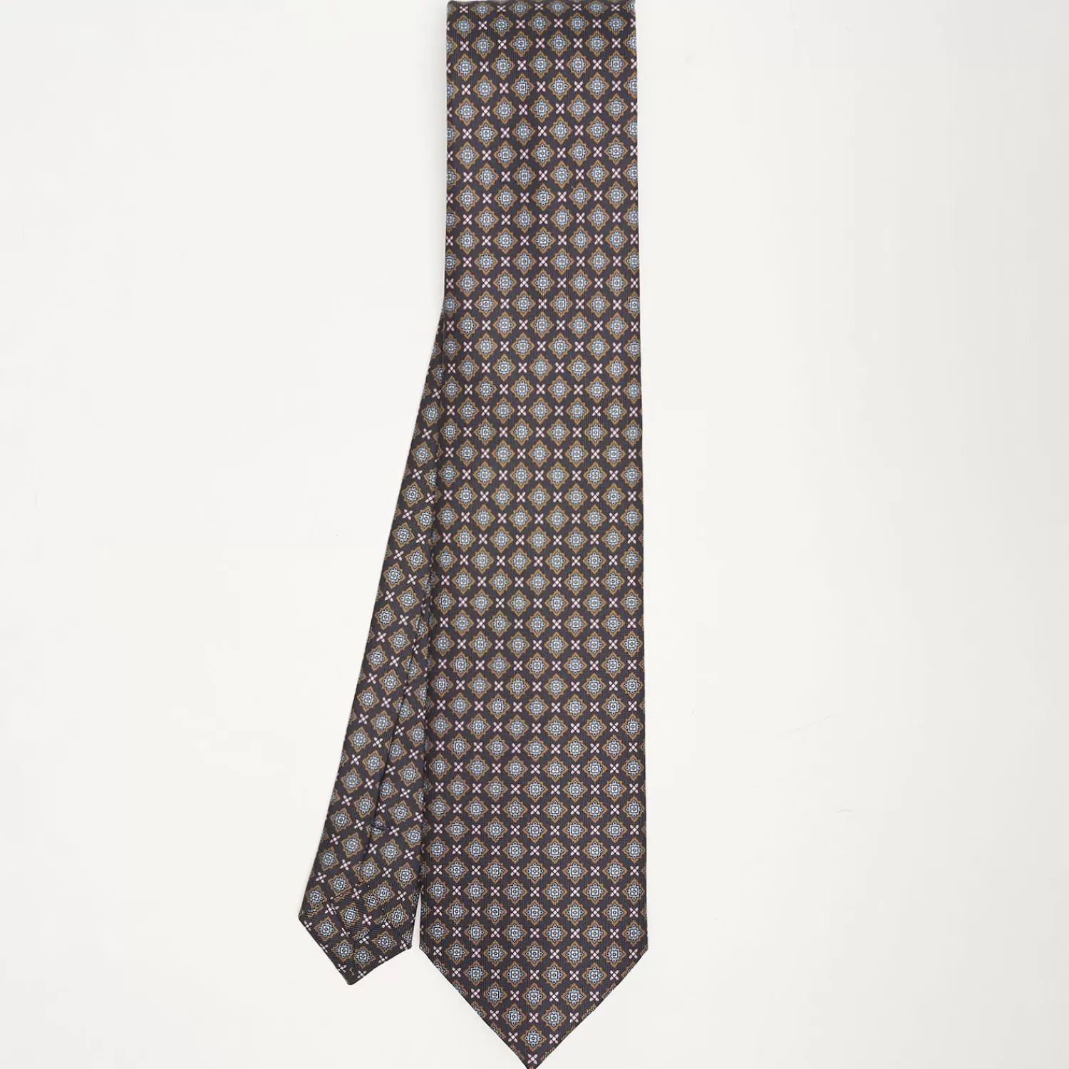 Dark Blue Sartorial Classic Silk Tie Large Flower Pattern>E.Marinella Online
