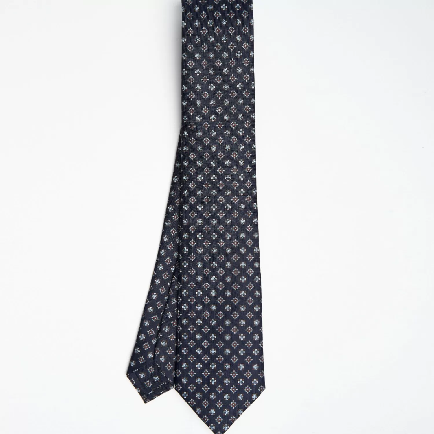 Dark Blue Sartorial Classic Silk Tie Large Flower Pattern>E.Marinella Best