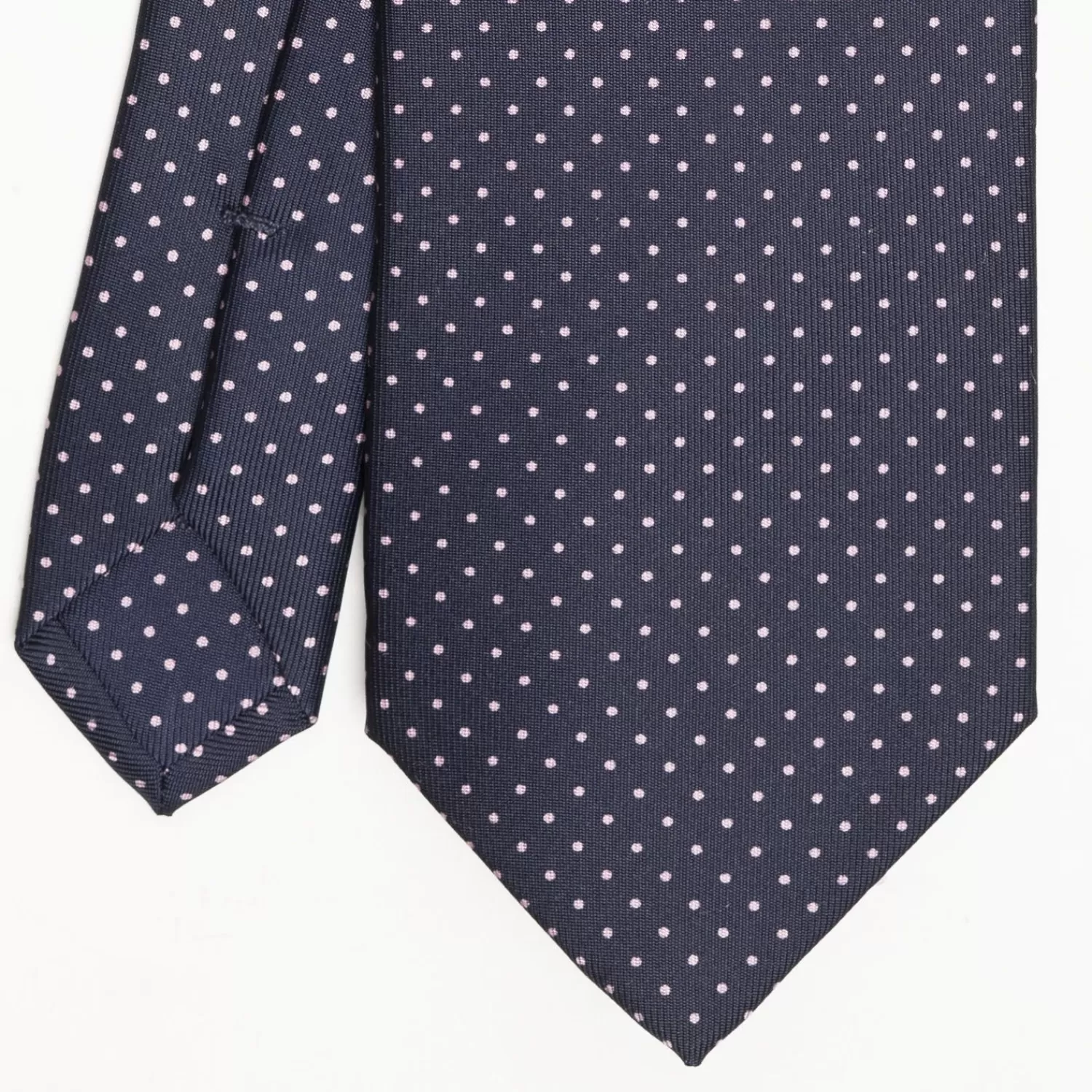Dark Blue Sartorial Classic Silk Tie Polka Dot Pattern>E.Marinella Outlet