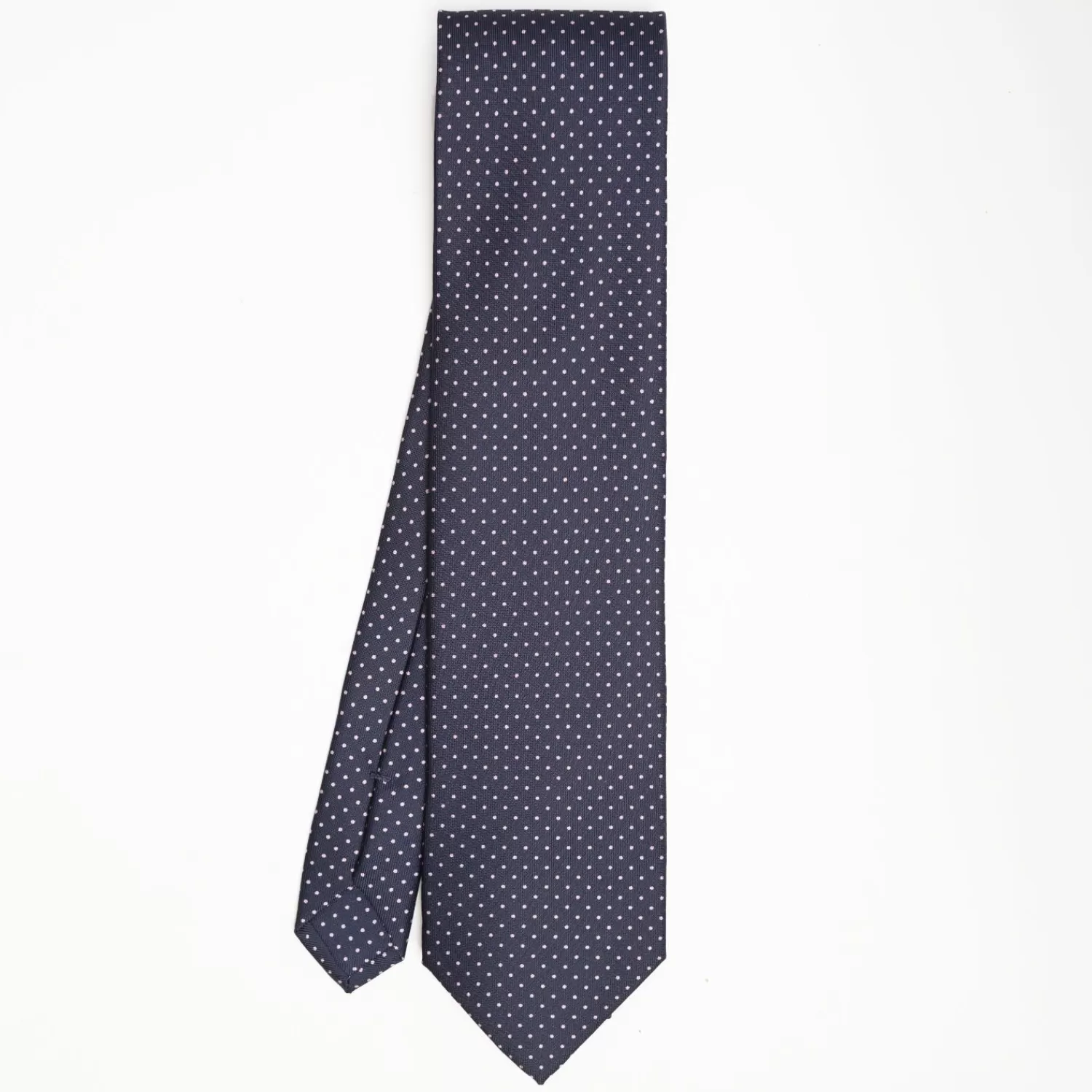 Dark Blue Sartorial Classic Silk Tie Polka Dot Pattern>E.Marinella Outlet
