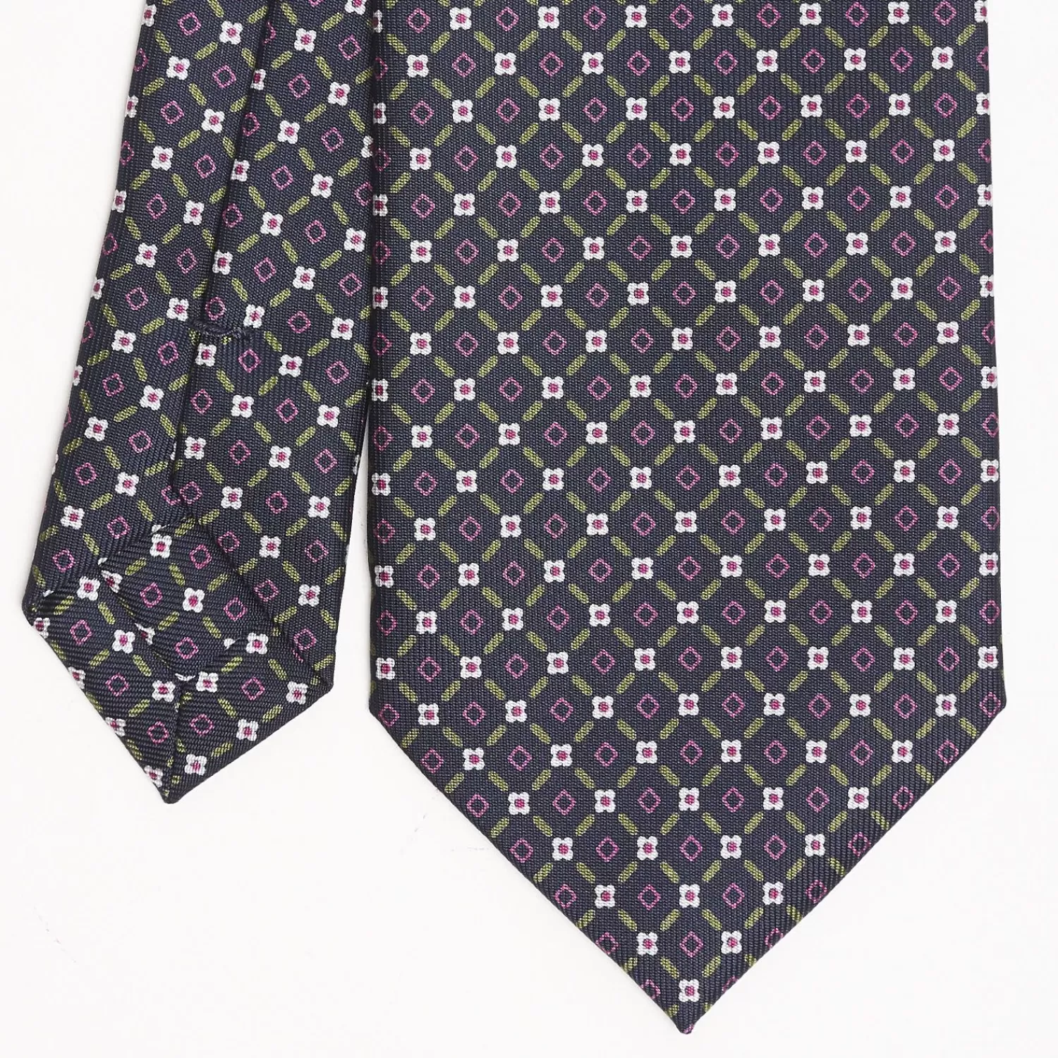 Dark Blue Sartorial Classic Silk Tie Small Flower Pattern>E.Marinella Best Sale