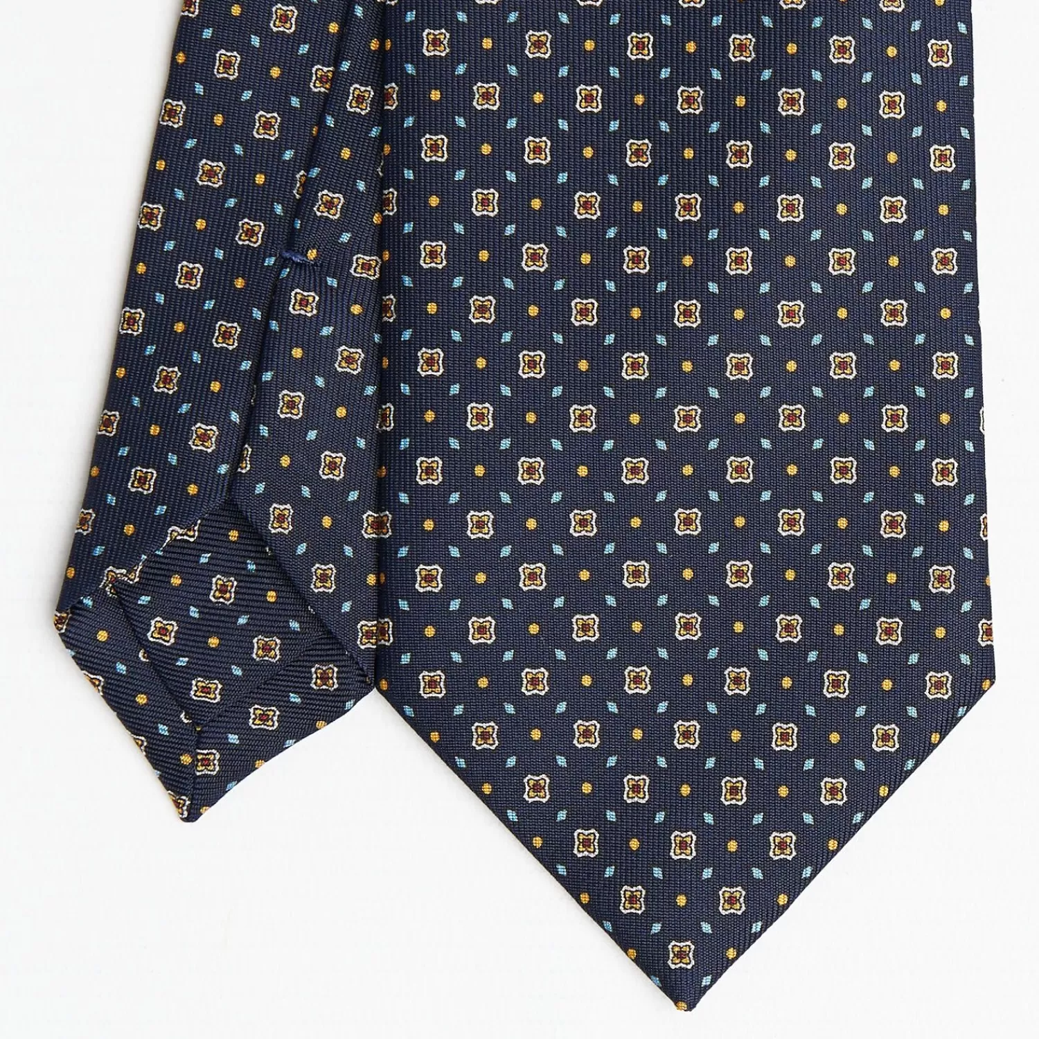 Dark Blue Sartorial Classic Silk Tie Small Flower Pattern>E.Marinella Cheap
