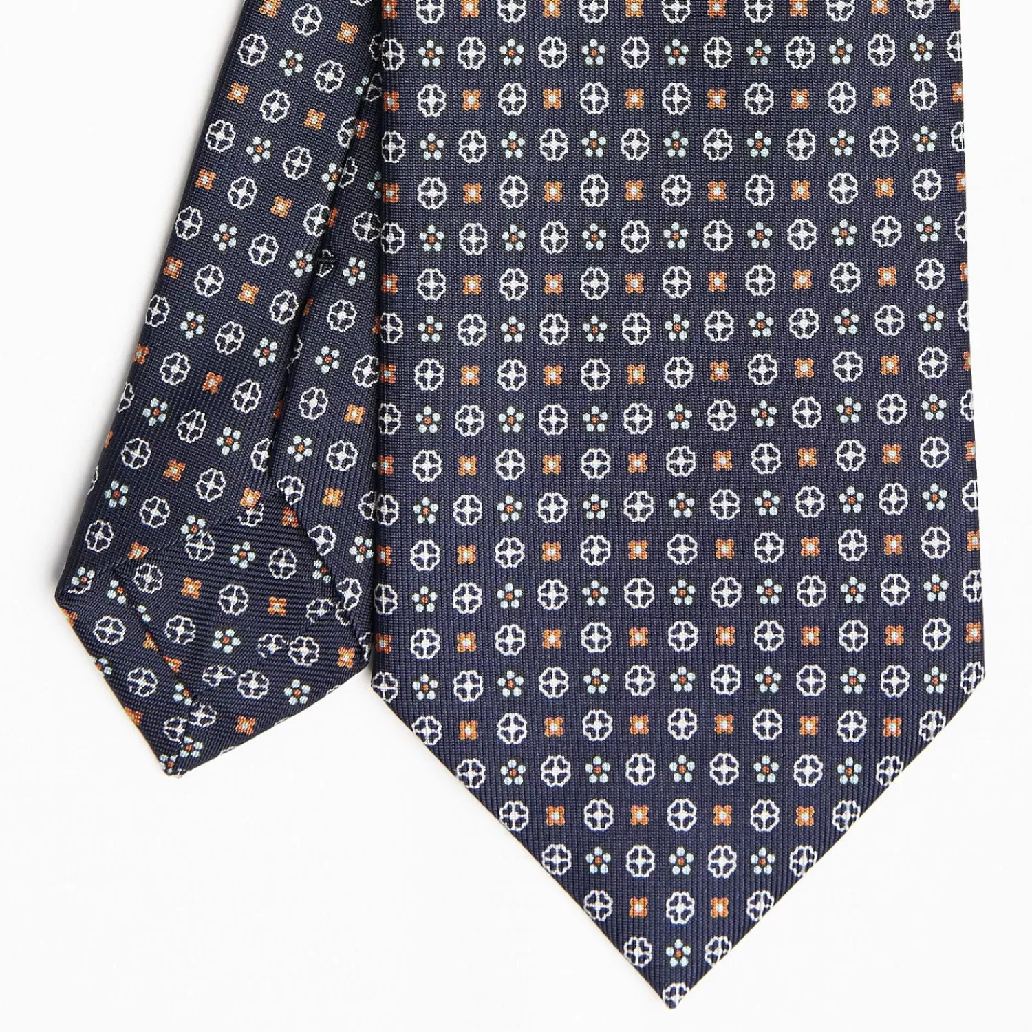 Dark Blue Sartorial Classic Silk Tie Small Flower Pattern>E.Marinella Cheap