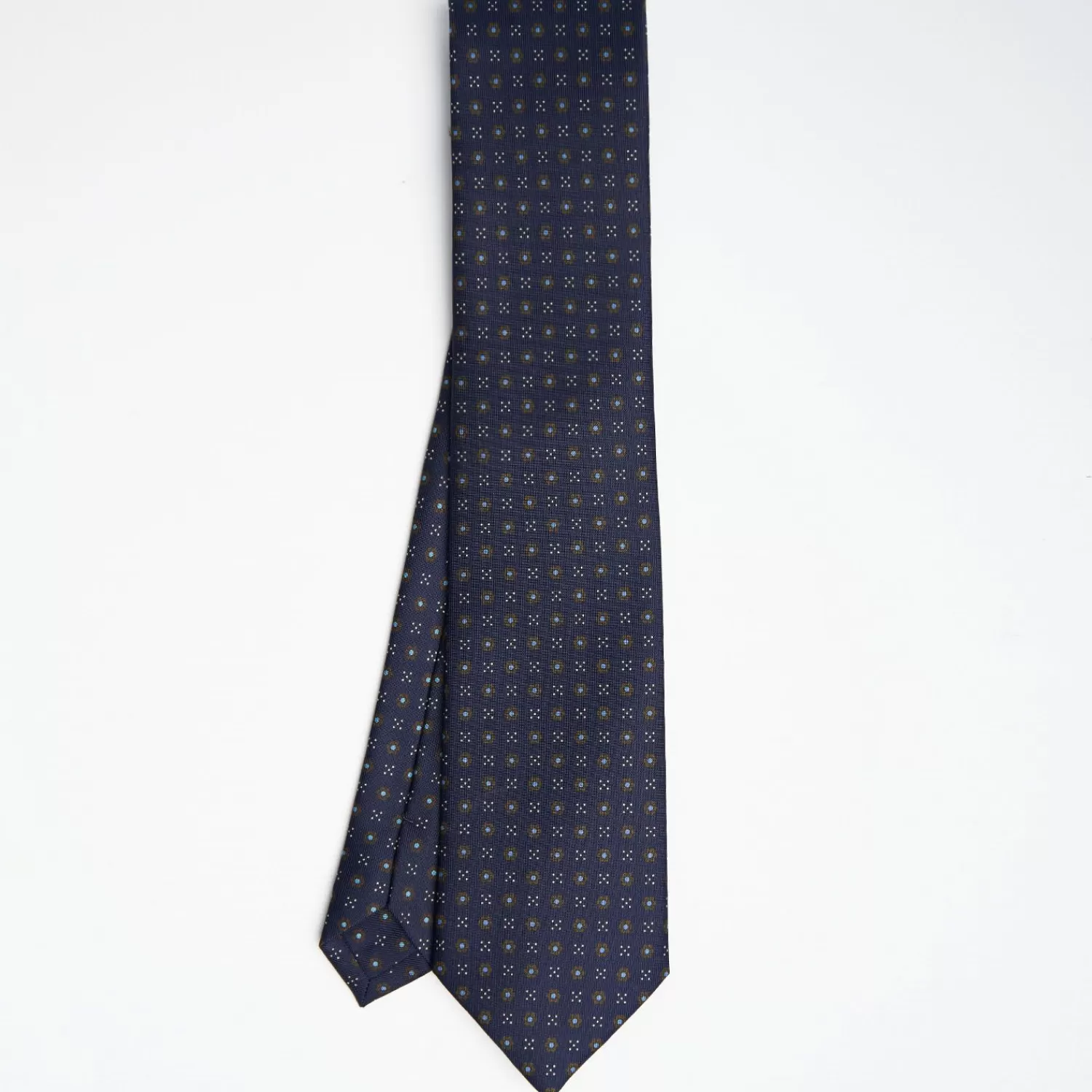 Dark Blue Sartorial Classic Silk Tie Small Flower Pattern>E.Marinella Flash Sale
