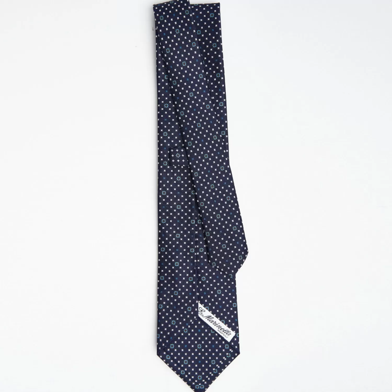 Dark Blue Sartorial Classic Silk Tie Small Flower Pattern>E.Marinella Store