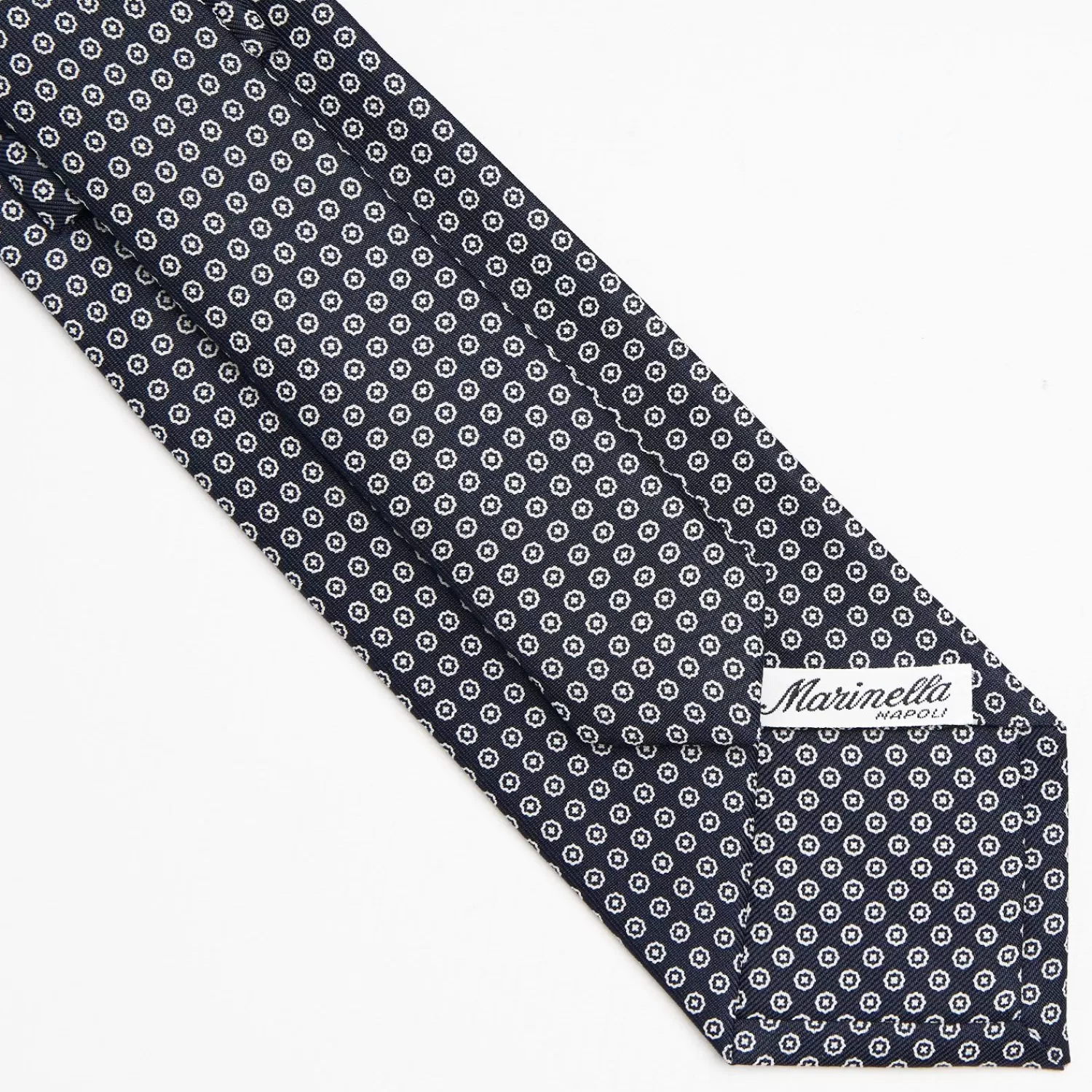 Dark Blue Sartorial Classic Silk Tie Small Flower Pattern>E.Marinella Store