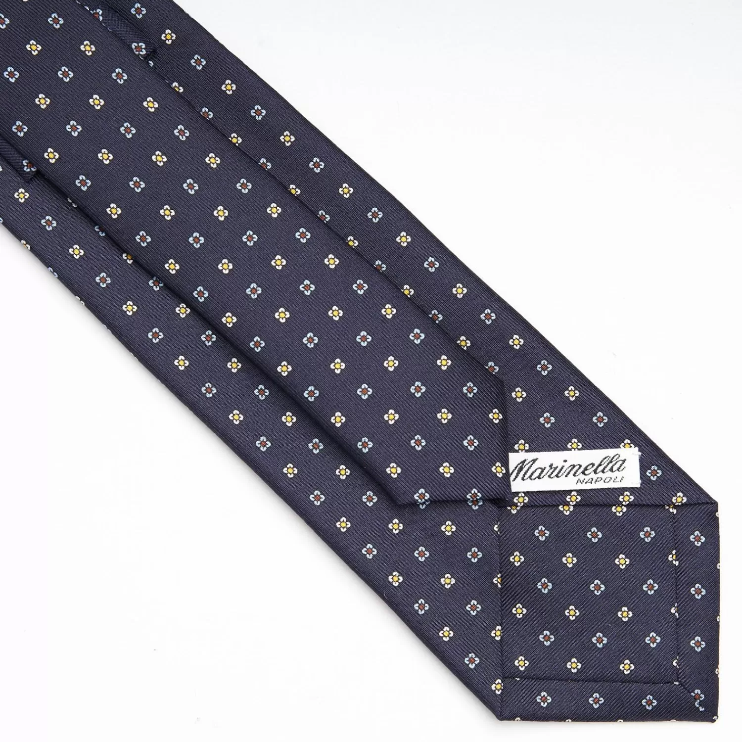 Dark Blue Sartorial Classic Silk Tie Small Flower Pattern>E.Marinella Sale