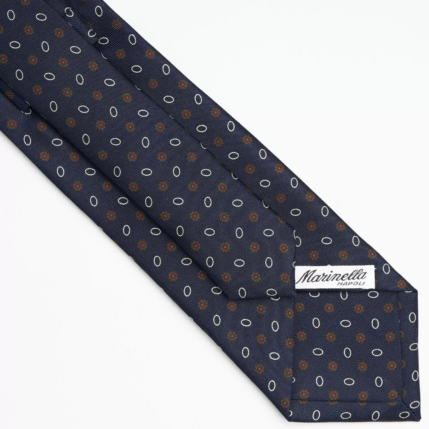Dark Blue Sartorial Classic Silk Tie Small Flower Pattern>E.Marinella New