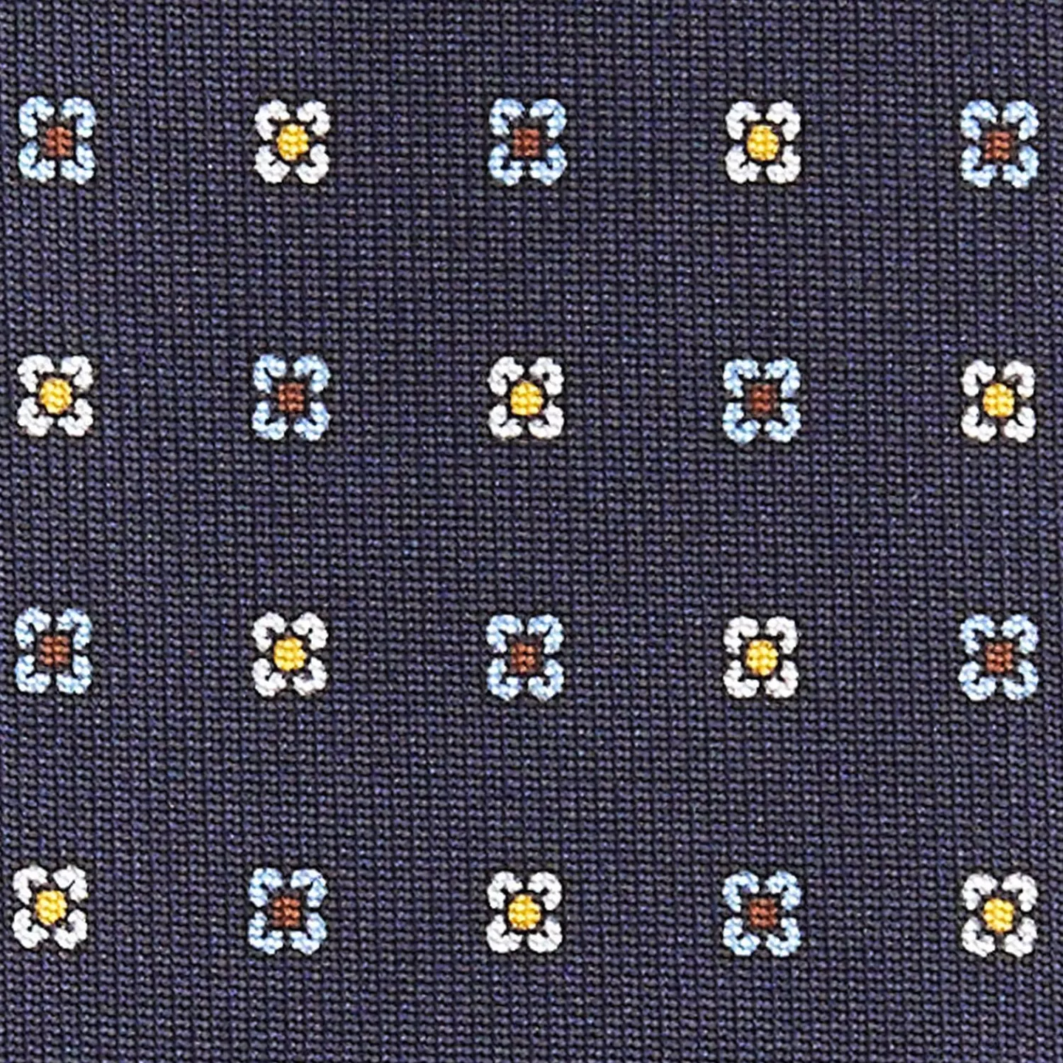 Dark Blue Sartorial Classic Silk Tie Small Flower Pattern>E.Marinella Sale