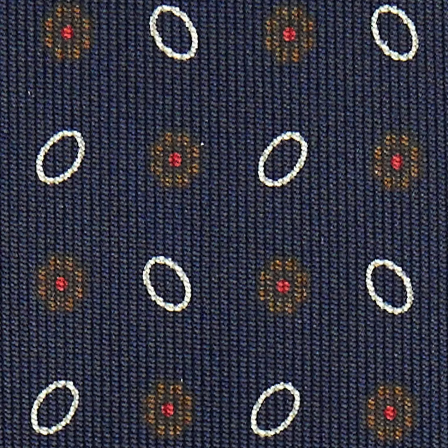 Dark Blue Sartorial Classic Silk Tie Small Flower Pattern>E.Marinella New