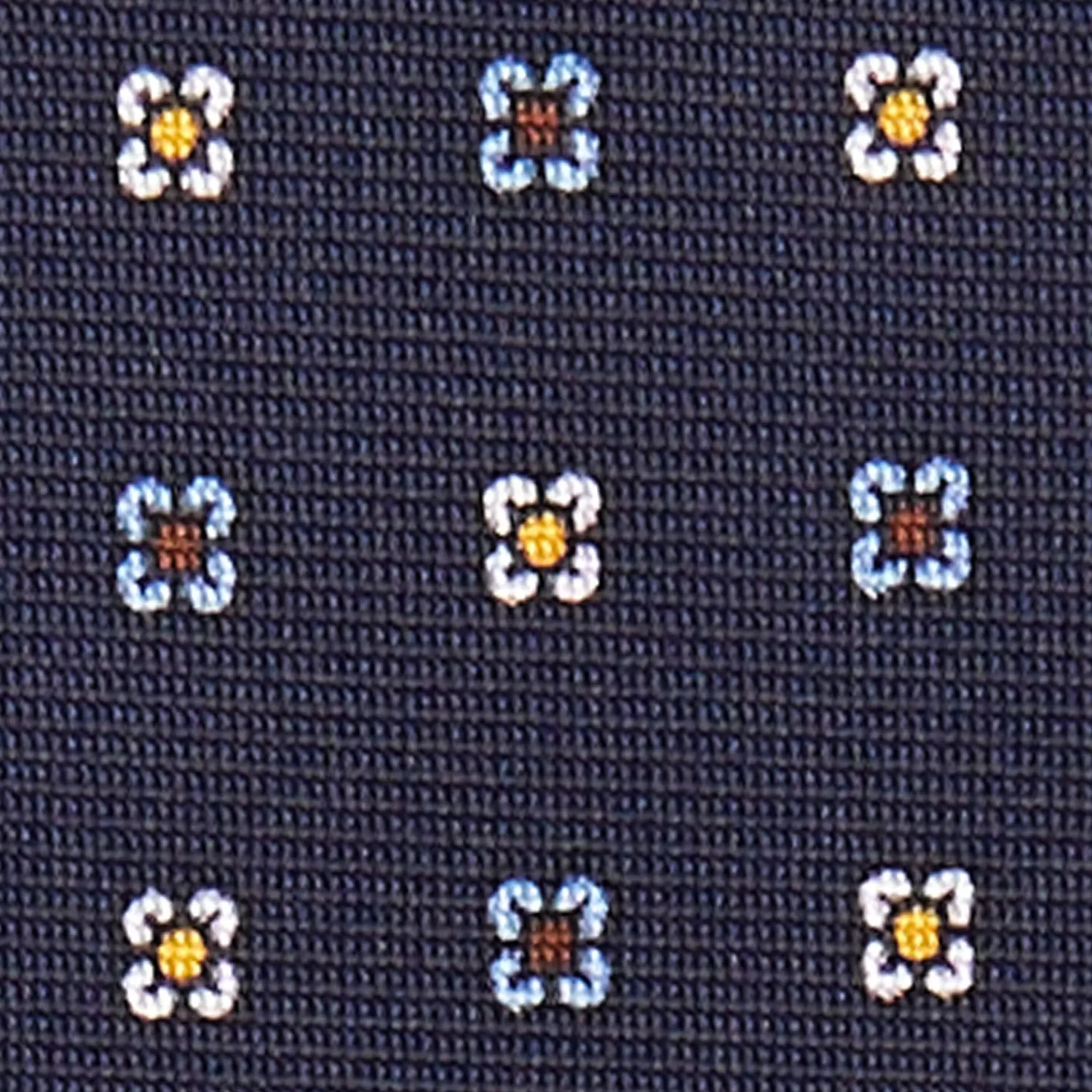 Dark Blue Sartorial Classic Silk Tie Small Flower Pattern>E.Marinella Outlet