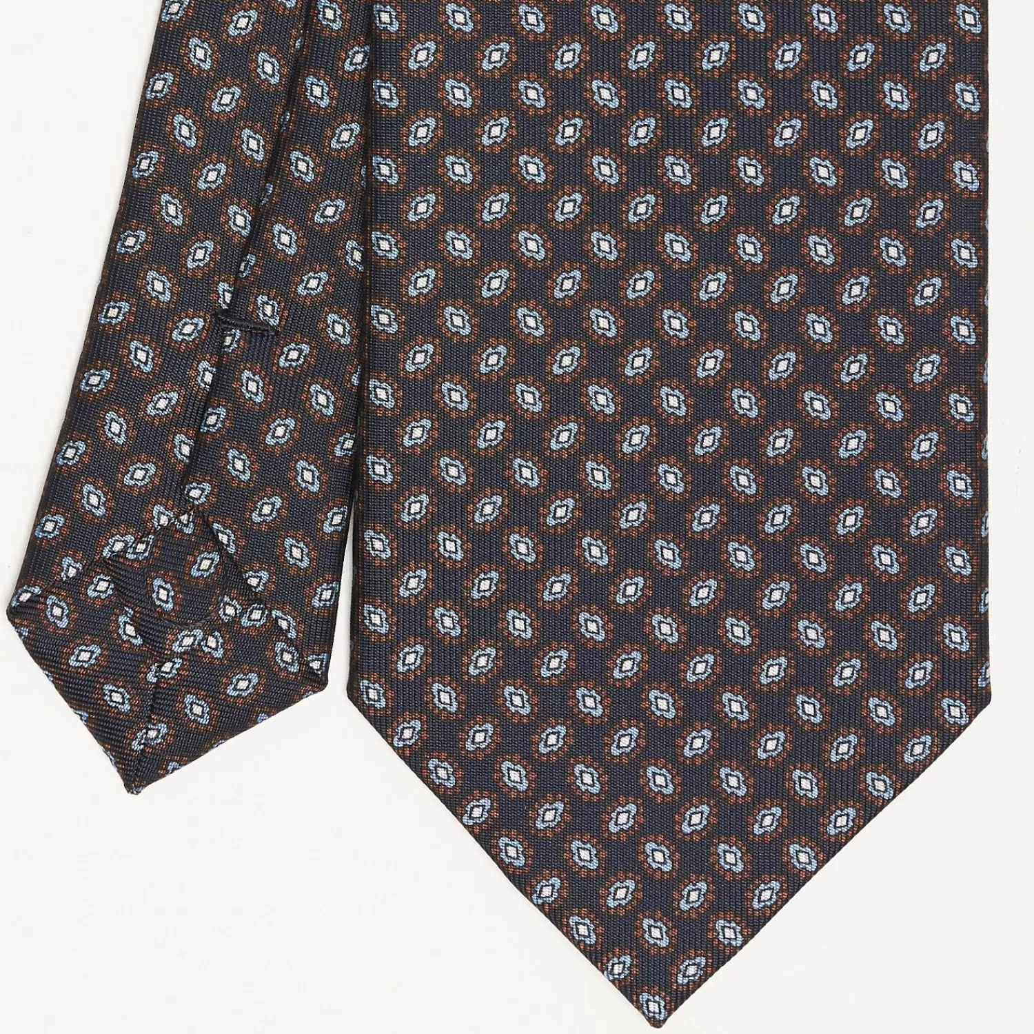 Dark Blue Sartorial Classic Silk Tie Small Geometric Pattern>E.Marinella Store