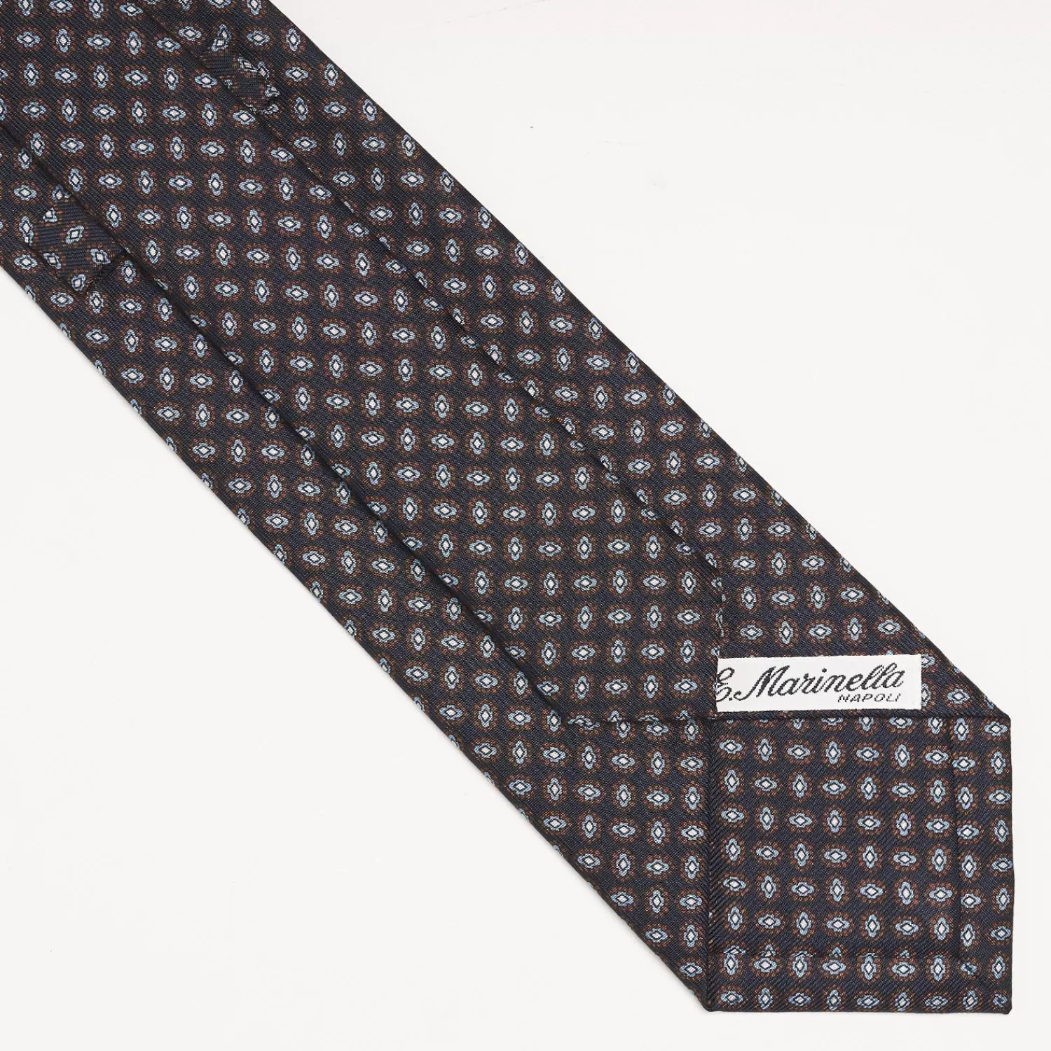 Dark Blue Sartorial Classic Silk Tie Small Geometric Pattern>E.Marinella Store
