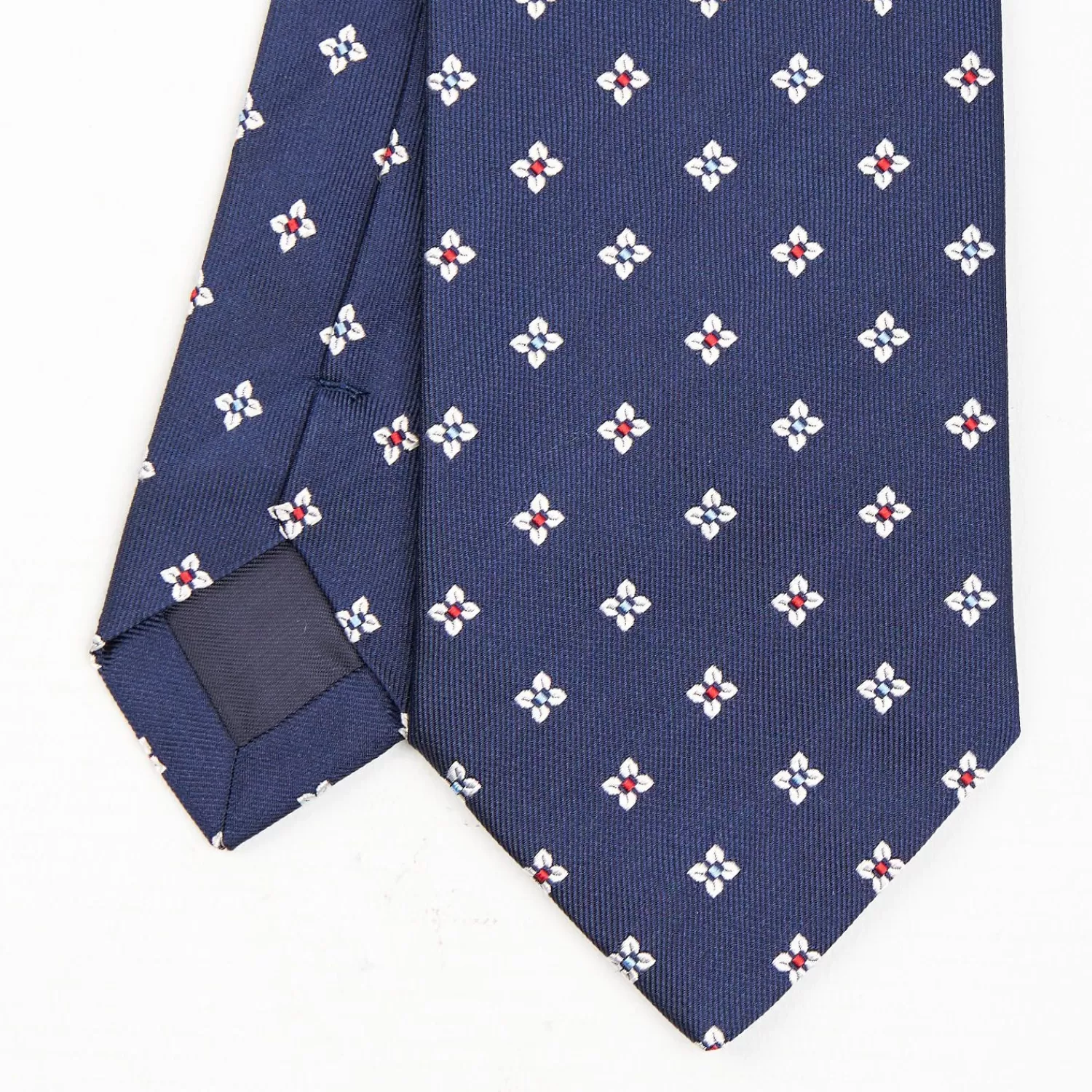 Dark Blue Sartorial Jacquard Silk Tie - Large Flower Pattern>E.Marinella Cheap