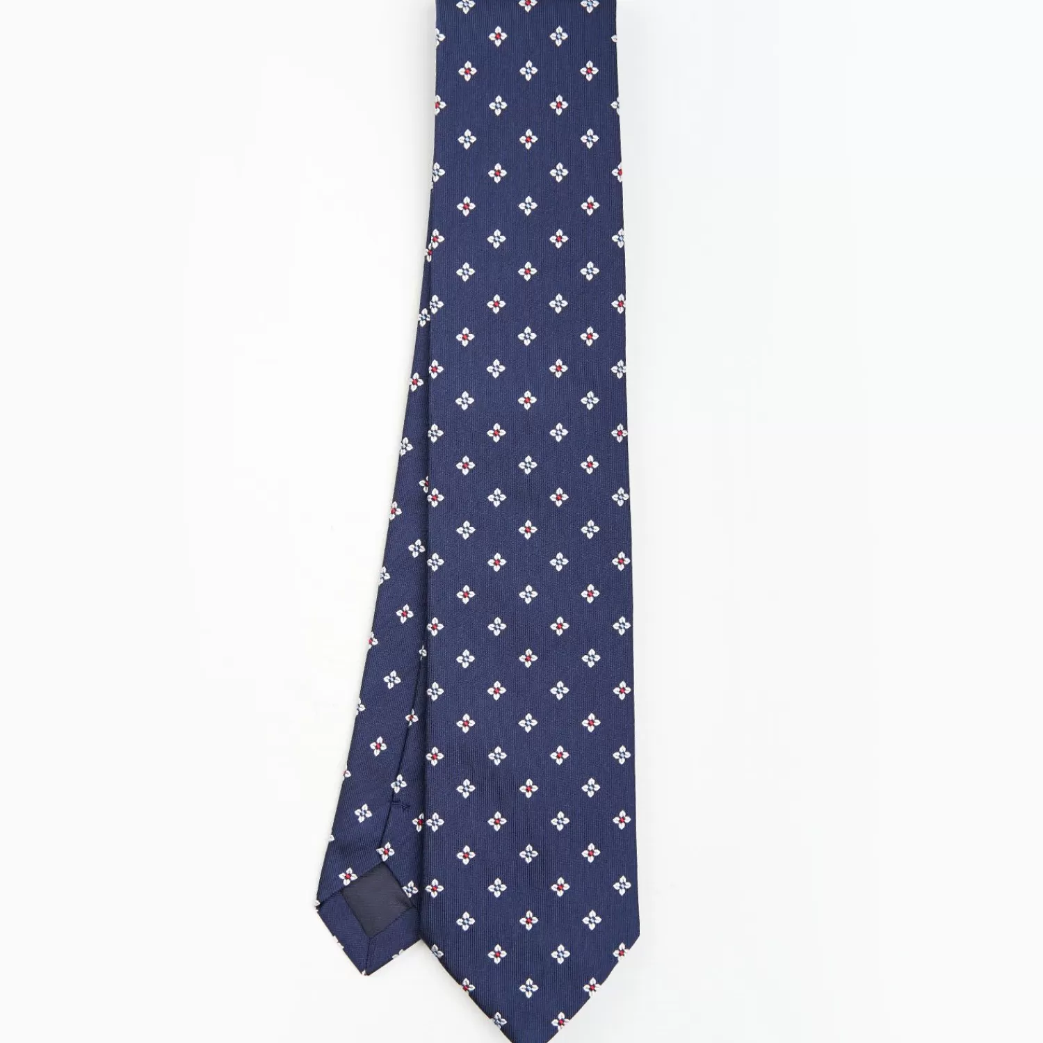 Dark Blue Sartorial Jacquard Silk Tie - Large Flower Pattern>E.Marinella Cheap