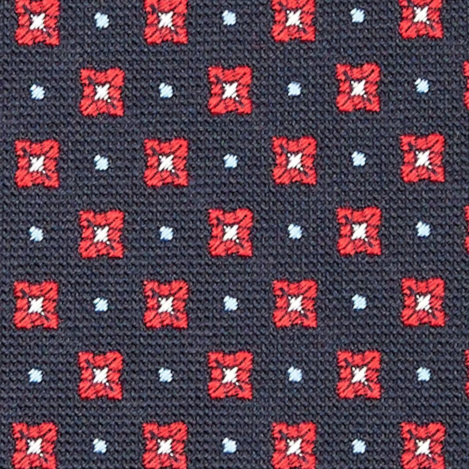 Dark Blue Sartorial Jacquard Silk Tie - Large Flower Patterns>E.Marinella Store