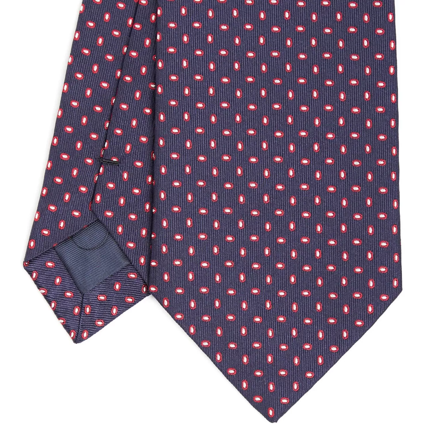 Dark Blue Sartorial Jacquard Silk Tie - Small Geometric Pattern>E.Marinella Cheap